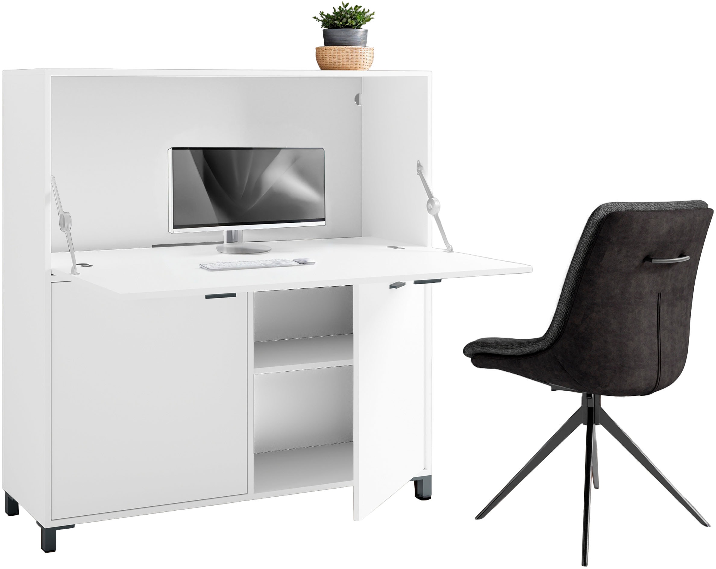 byLIVING Sekretär »Montana«, platzsparende Arbeitslösung mit viel Stauraum, Breite 120 cm