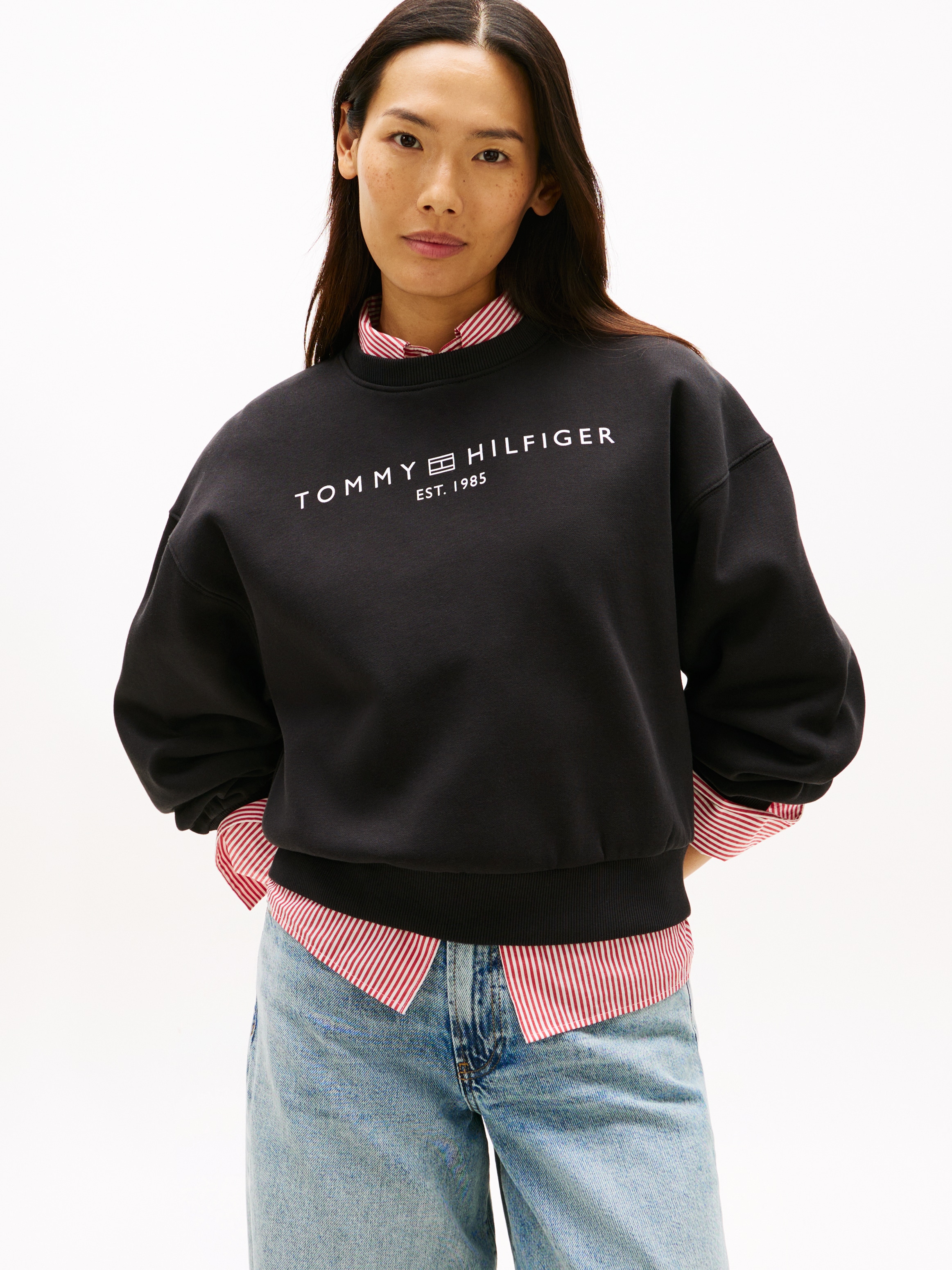 Tommy Hilfiger Sweatshirt »CORP LOGO MDRN SWTSRT«, Baumwollmischung
