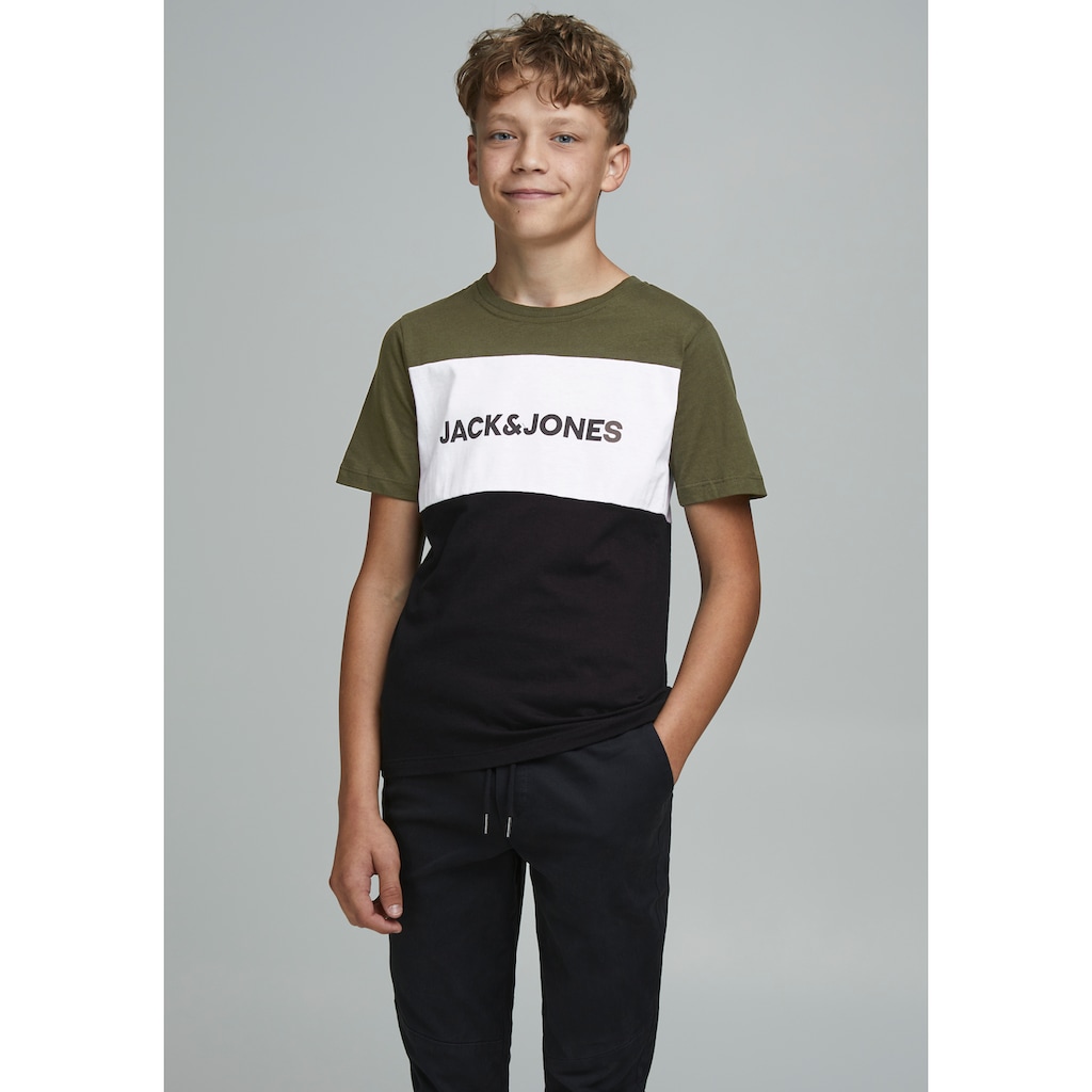 Jack & Jones Junior T-Shirt »JJELOGO BLOCKING TEE SS«