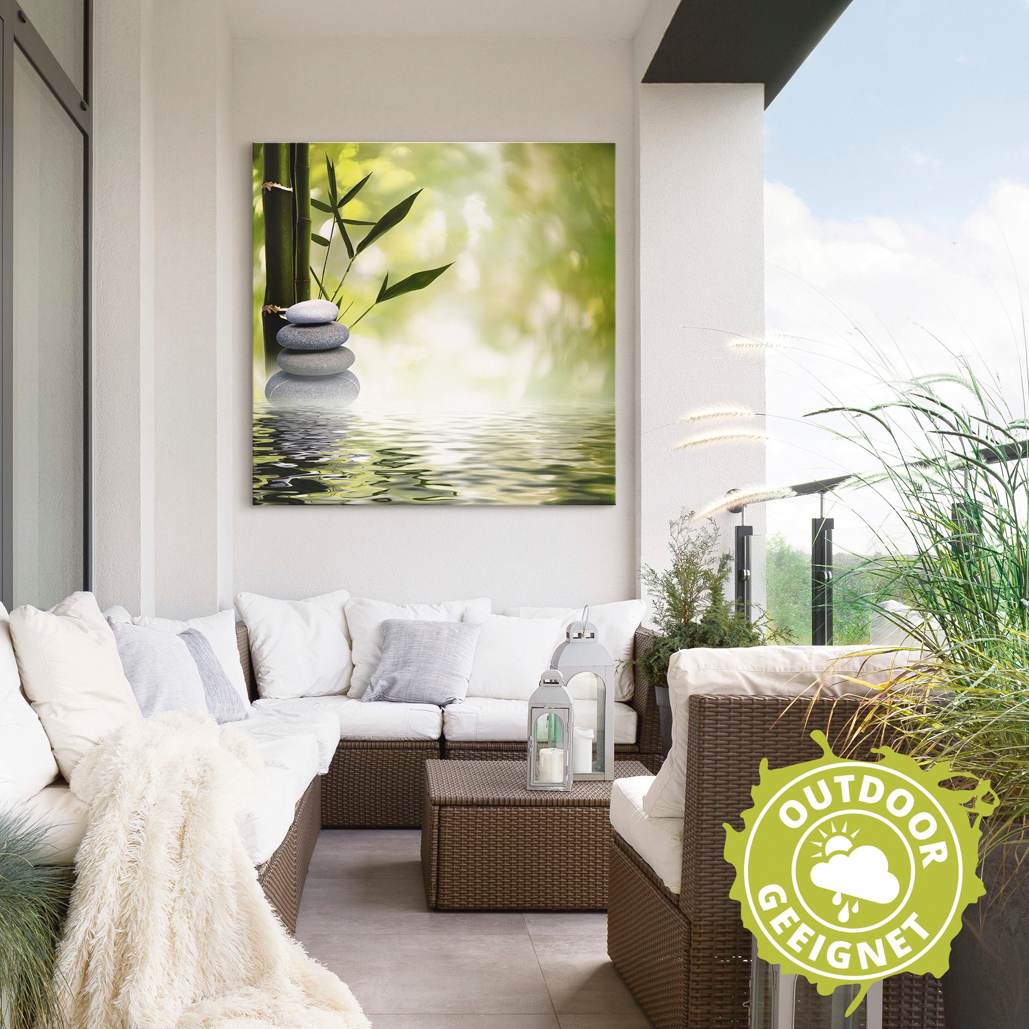 Artland Wandbild »Asiatische Spa Steine«, Spa, (1 St.), als Alubild, Outdoorbild, Leinwandbild, Poster, Wandaufkleber