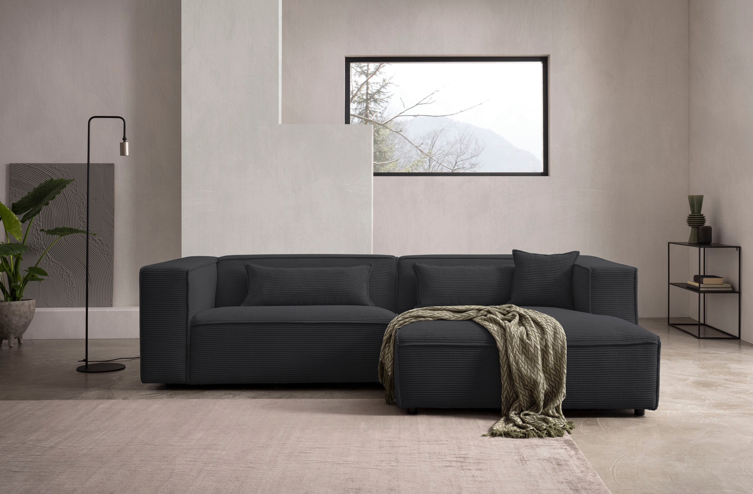 LeGer Home by Lena Gercke Ecksofa »PIARA mit Kedernaht, Cord, Leinenoptik o günstig online kaufen