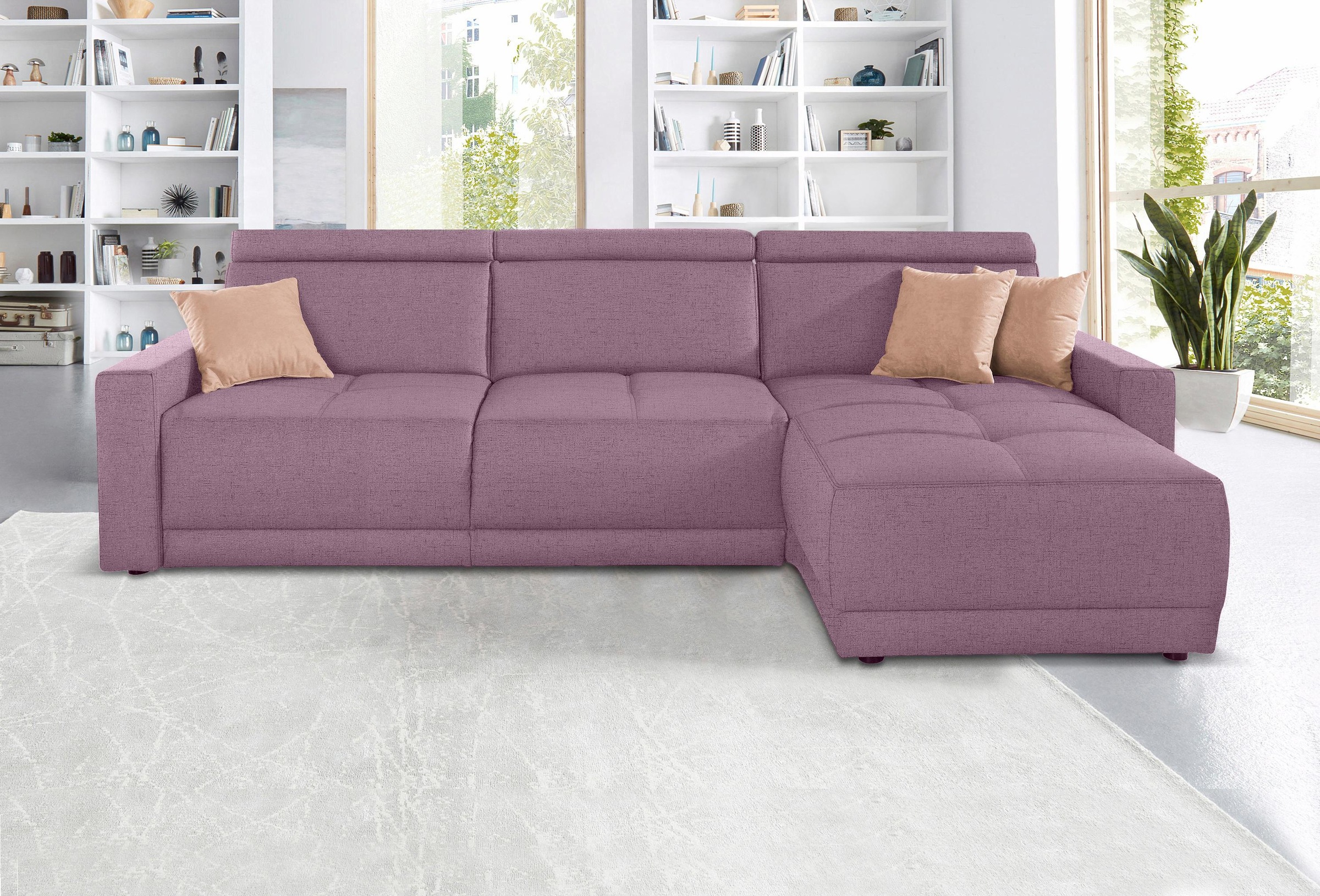 DOMO collection Ecksofa »Ava mit moderner Sitzheftung & toller Doppelnaht, günstig online kaufen