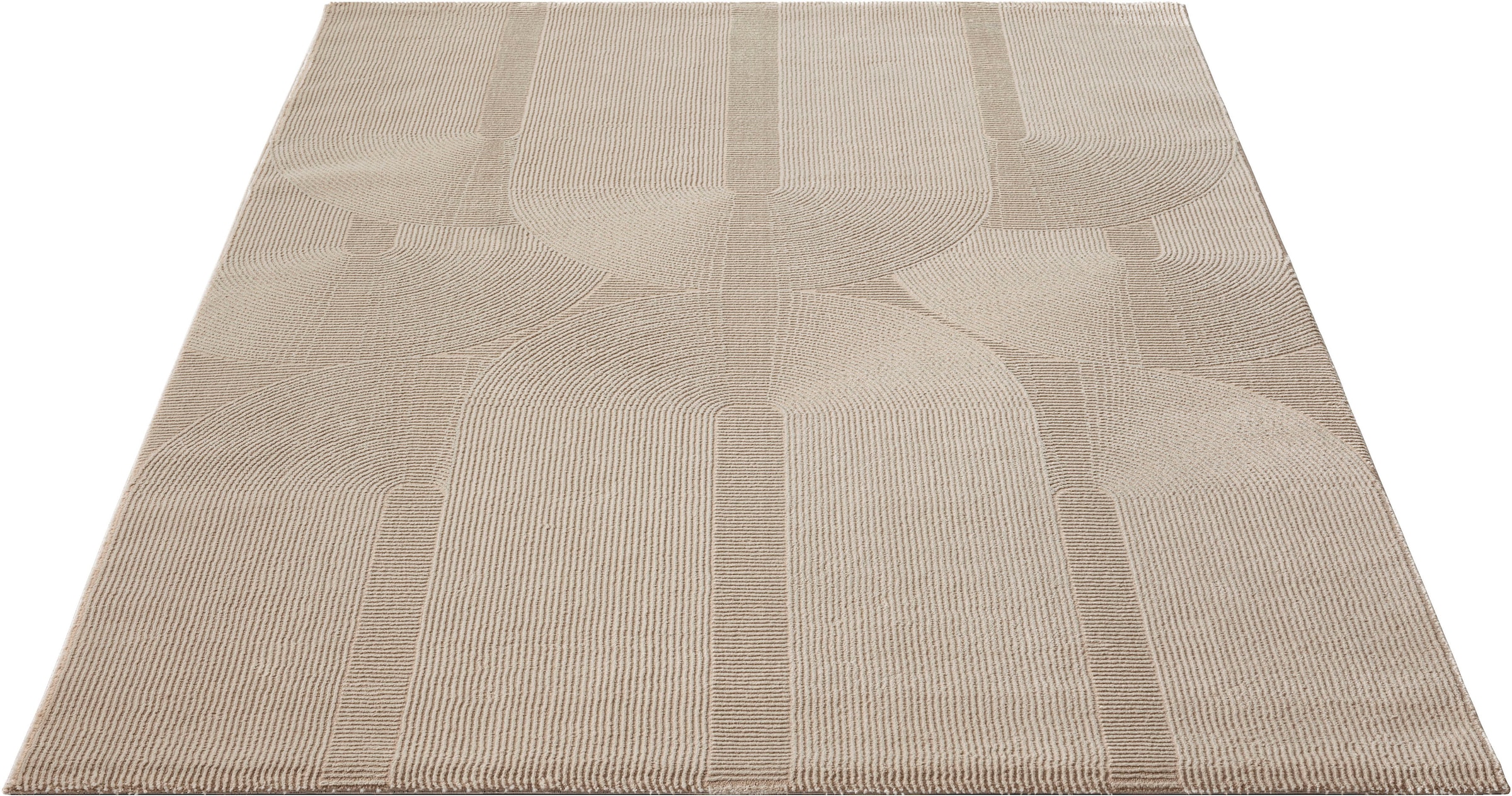 merinos Teppich »Sign 1904«, bequem und Wohnzimmer Tief Polyester, bestellen 100% schnell recyceltem Hoch Geometrisch, rechteckig, Struktur