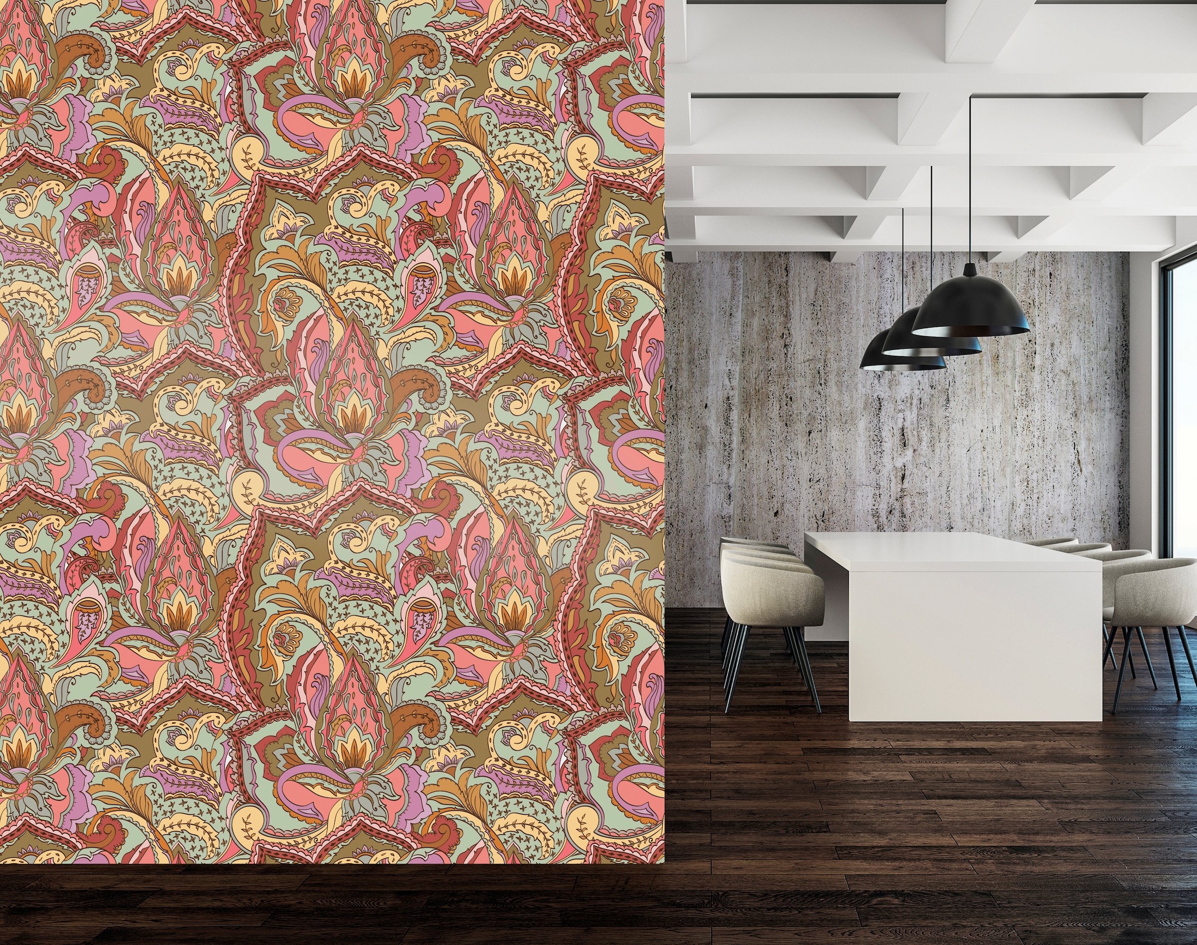 queence Vinyltapete »Ariana«, 90x250cm, selbstklebend, kinderleichte Anbringung, Sticker