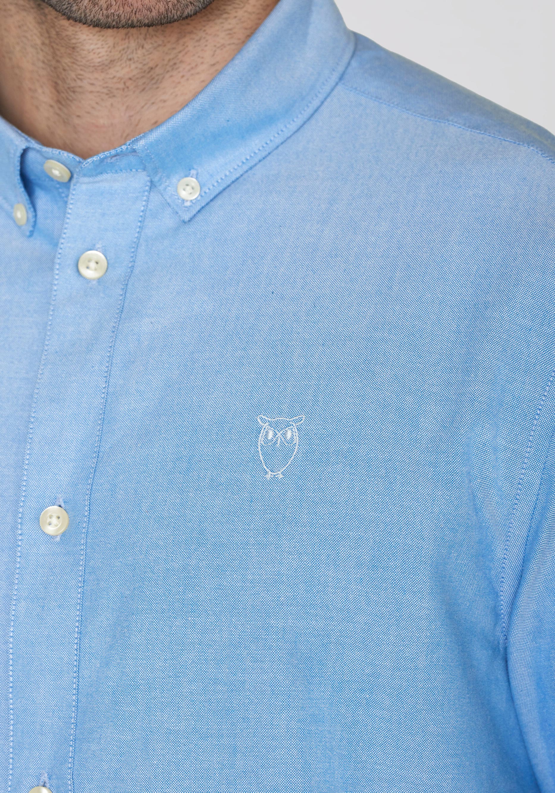 KnowledgeCotton Apparel Langarmhemd »HARALD« mit Button-Down-Kragen