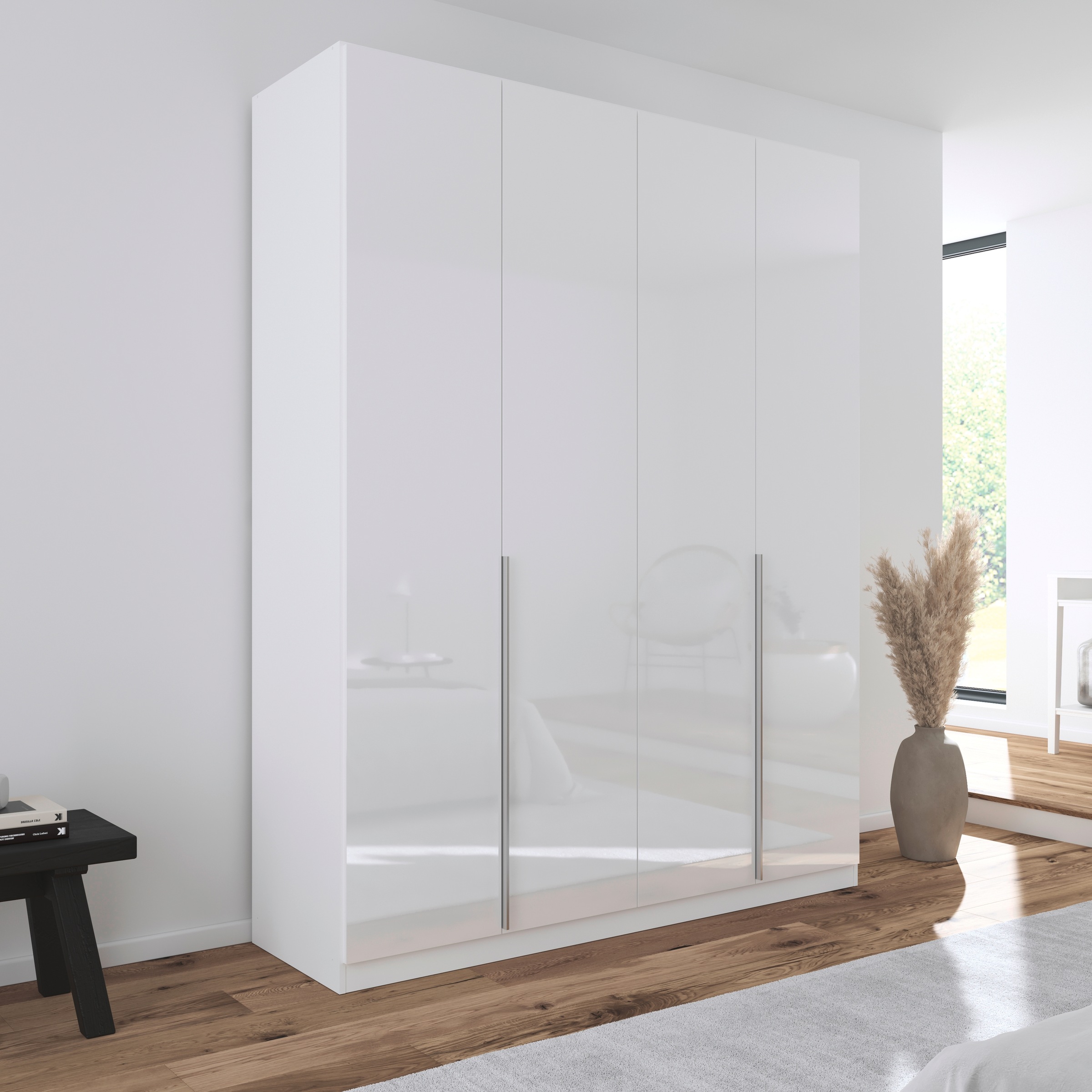 rauch Drehtürenschrank »Kleiderschrank Schrank Garderobe AGORDO TOPSELLER Schlafzimmer«, (in zwei Griff-Farben mit Dekor- oder Hochglanzfront), durchdachte Innenausstattung, in 6 Breiten und 2 Höhen MADE IN GERMANY