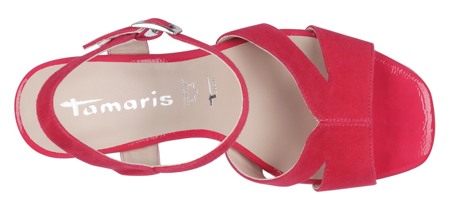 Tamaris High-Heel-Sandalette, Sommerschuh, Abendschuh, Blockabsatz, mit ANTIshokk-Absatz
