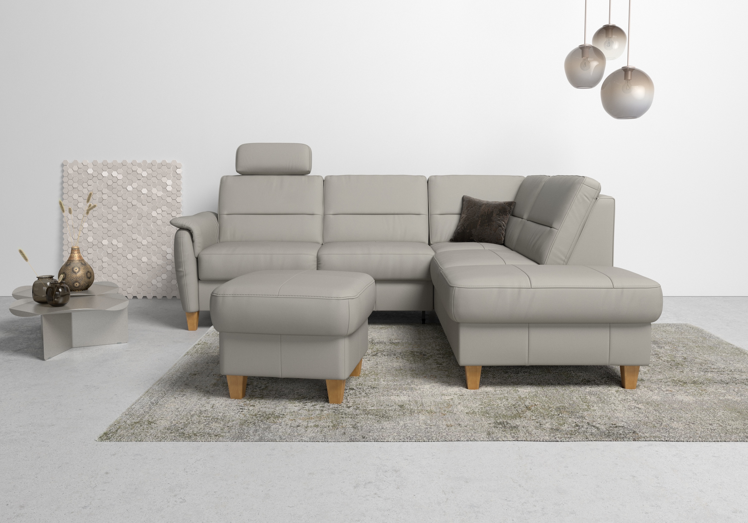 Home affaire Ecksofa »Palmera L-Form«, Federkern, wahlweise mit Bettfunktio günstig online kaufen