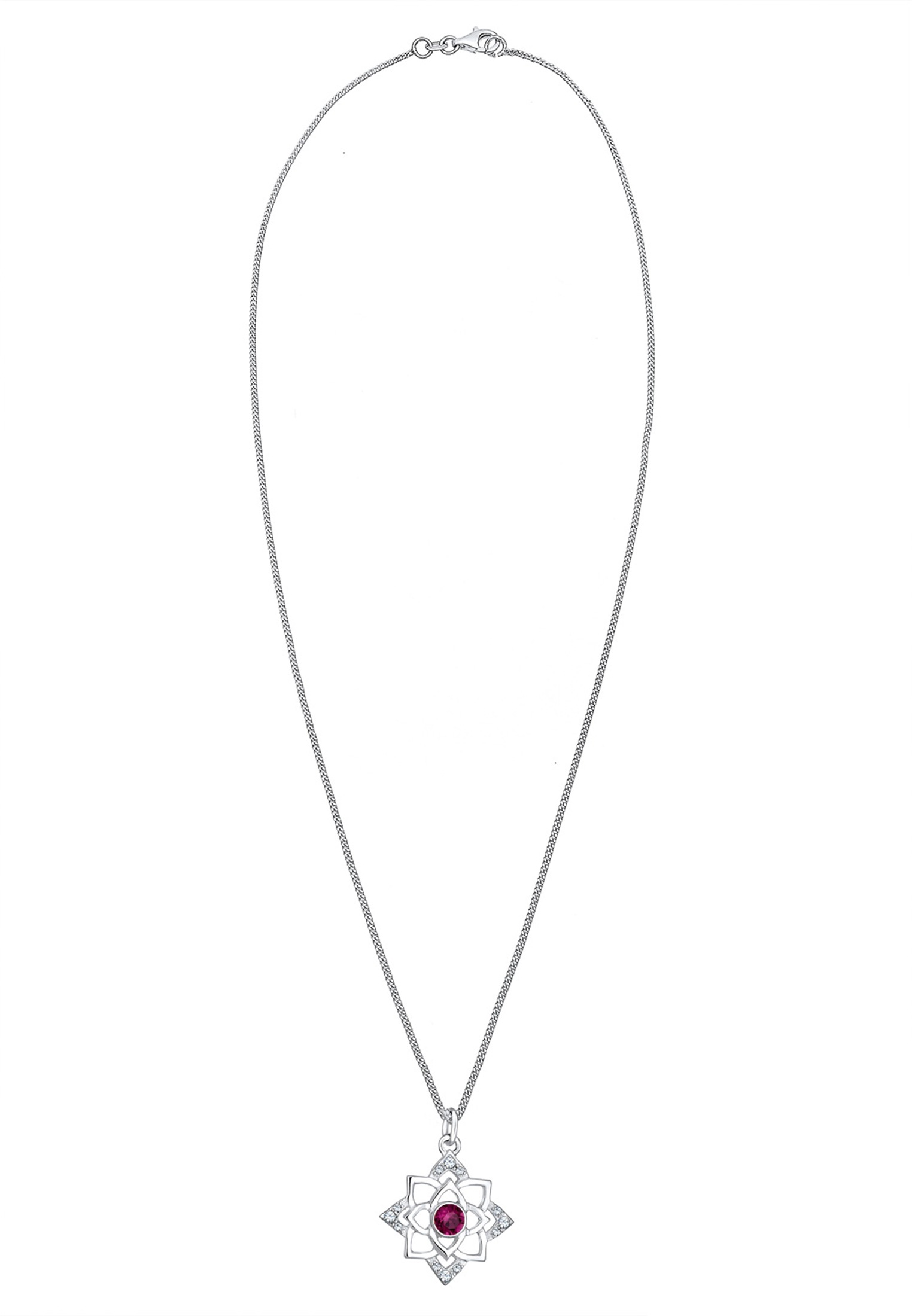 Elli Collierkettchen »Geburtsstein Lotus Kristalle 925 Silber«