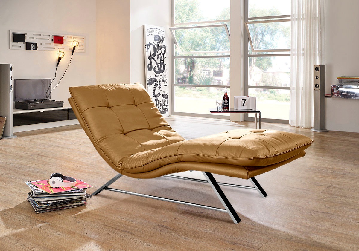 W.SCHILLIG Relaxliege »daily dreams«, in Waffelkissen-Optik, wahlweise mit Motor, Kufengestell, in 2 Breiten