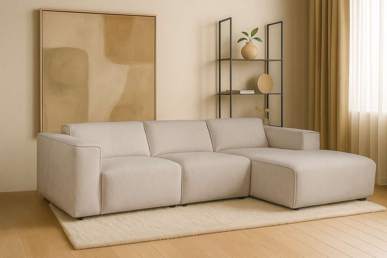 andas Ecksofa »Noord mit Kedernaht, Breite 281 cm, L-Form« Cord, Struktur, günstig online kaufen