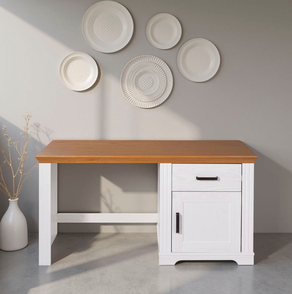 Inter Link Computertisch »Schreibtisch Maluno« 1 Stk. tlg. Kiefer Massiv, S günstig online kaufen