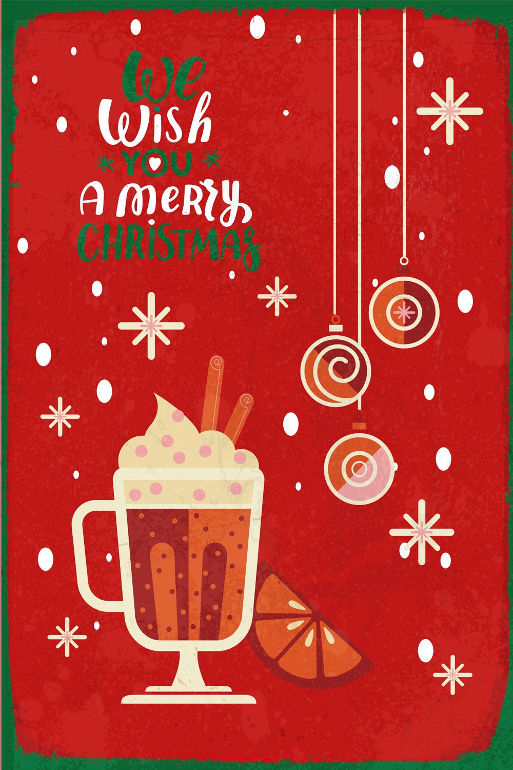 queence Metallbild »We Wish You A Merry Christmas«, Schriftzüge-Schriftzug-Sprüche-Sprüche & Texte-Weihnachten-Schneeflocken-Getränke, (1 St.), Stahlschild, Blechschild, Sprüche, Texte, Weihnachten