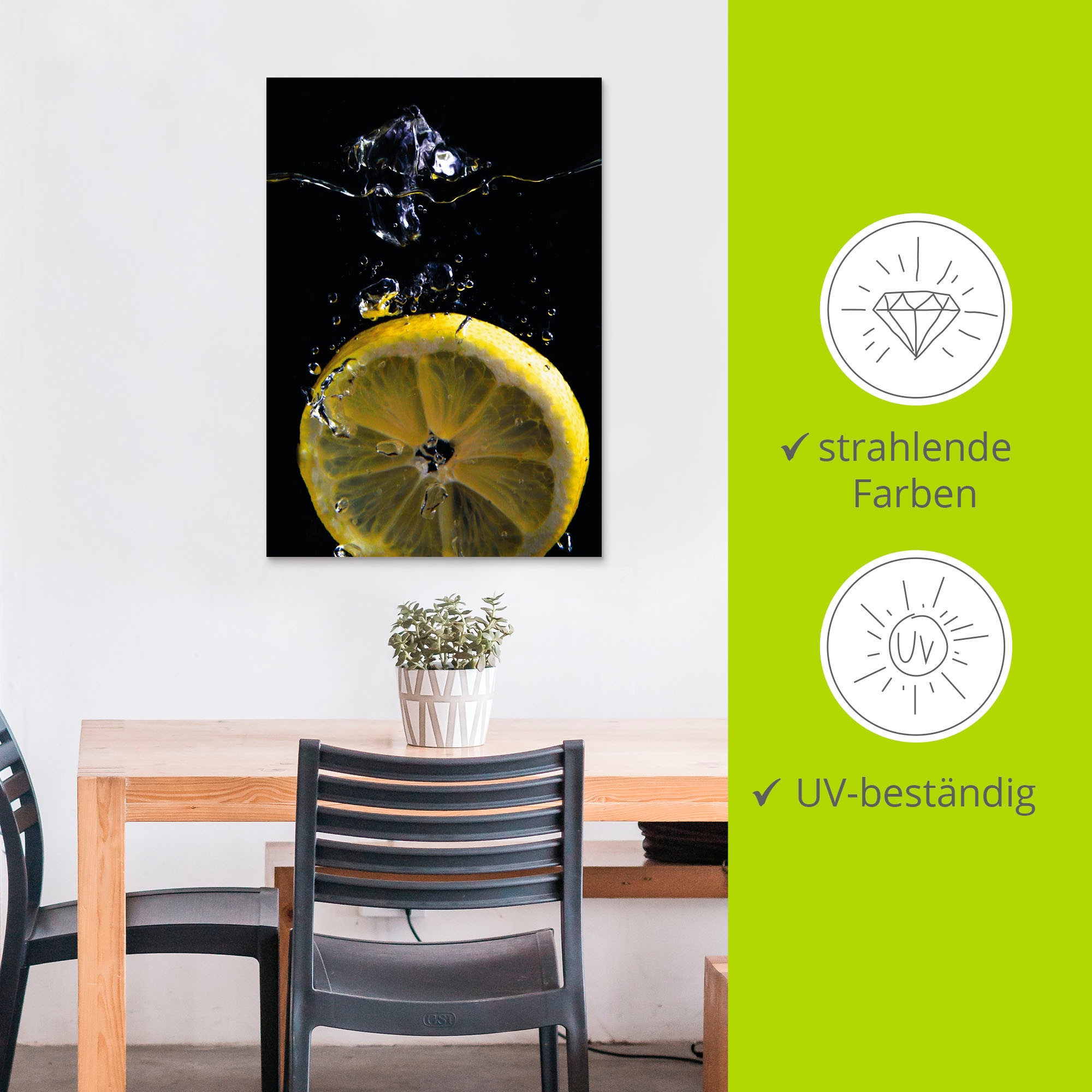 Artland Wandbild »Zitrone«, Lebensmittel, (1 St.), als Alubild, Outdoorbild, Leinwandbild, Poster in verschied. Größen