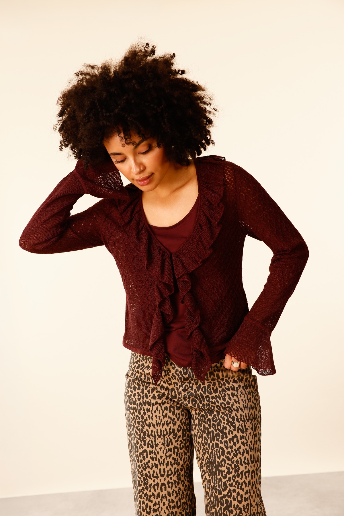 Monari Cardigan »Jacke Volants« Regular fit mit Volants