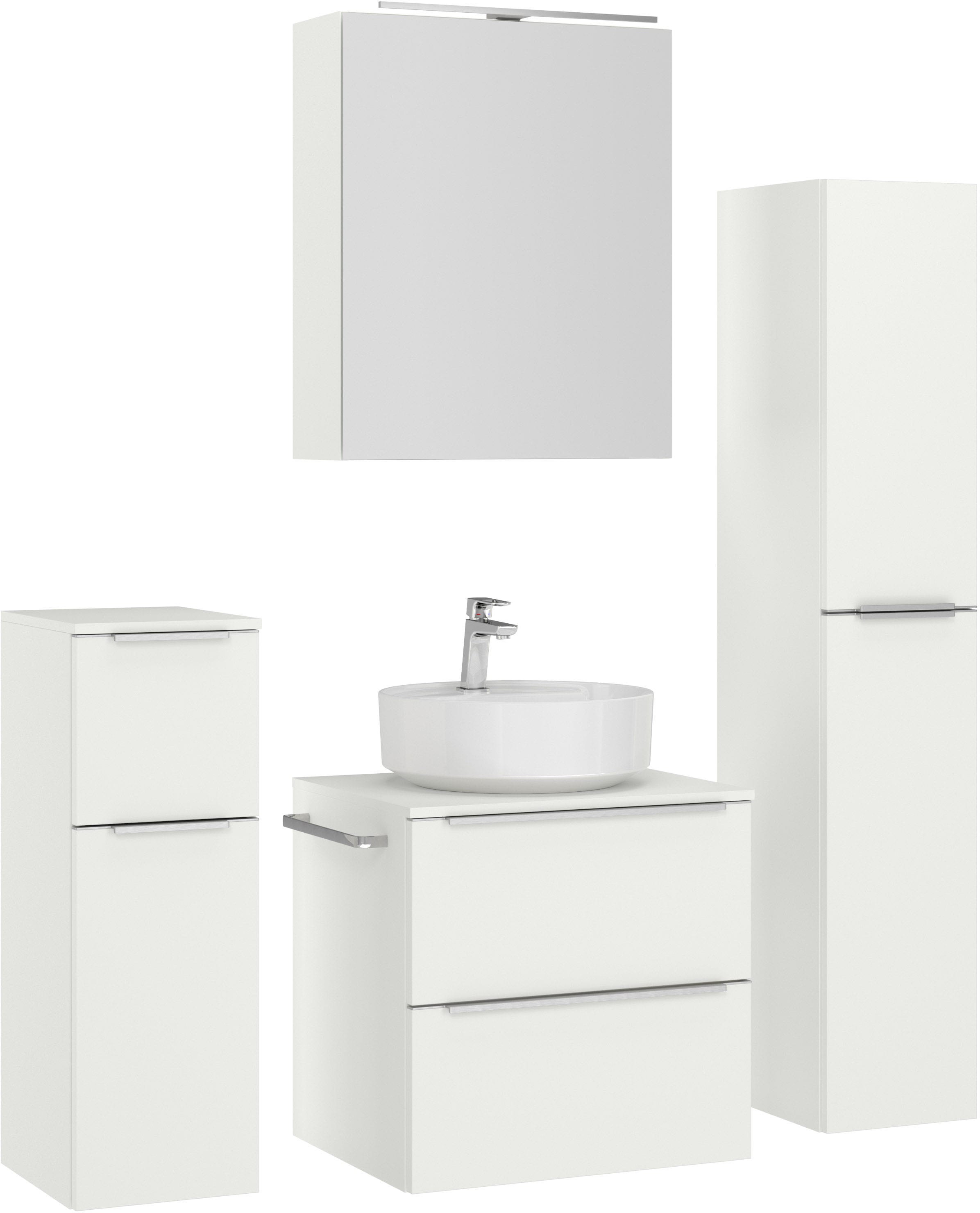 nobilia® Badmöbel-Set »Alvene« vormontiert, mit Soft-Close, 4 Stk. tlg.