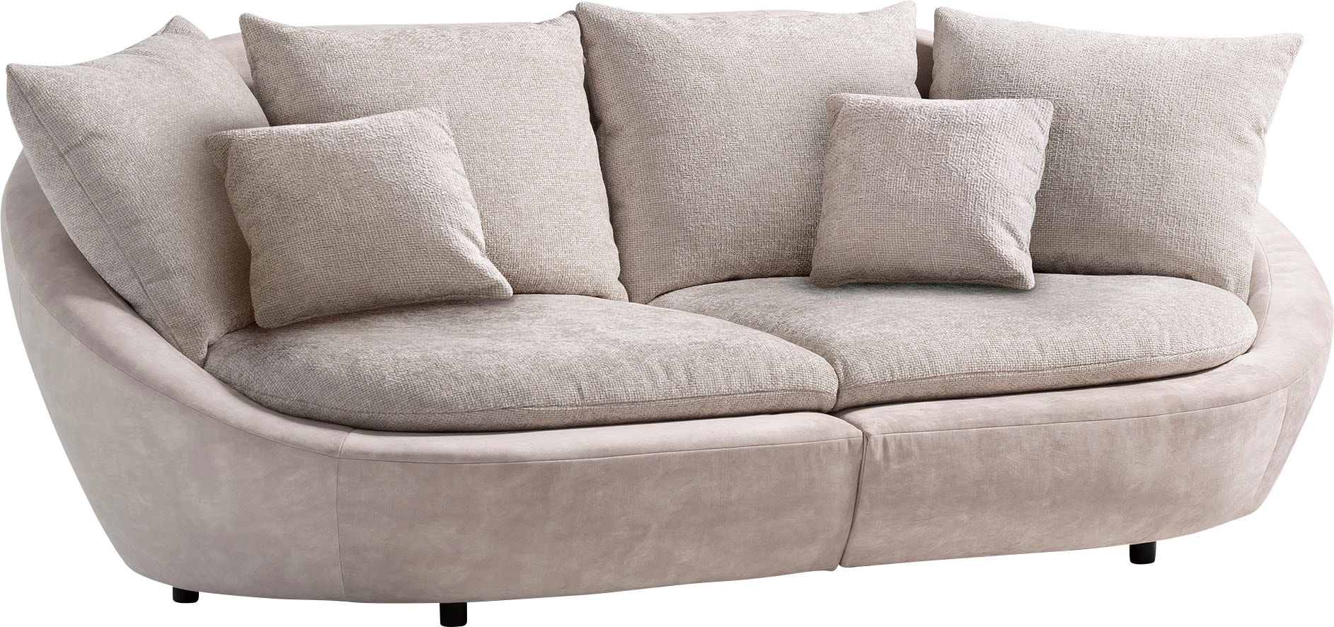 TRENDMANUFAKTUR Big-Sofa »Maui, inklusive 4 Rückenkissen und 2 Zierkissen, Designersofa«, Organische Form, Sofa frei im Raum stellbar, moderne Optik