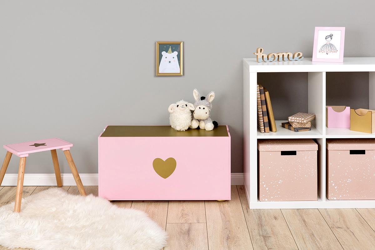 MUSTERKIND® Truhe »Tilia, rosé/gold«, mit Kreidetafel
