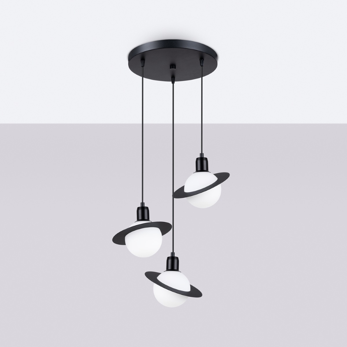SOLLUX lighting Pendelleuchte »Pendelleuchte HYPERION 3P Schwarz«, 3 flammi günstig online kaufen