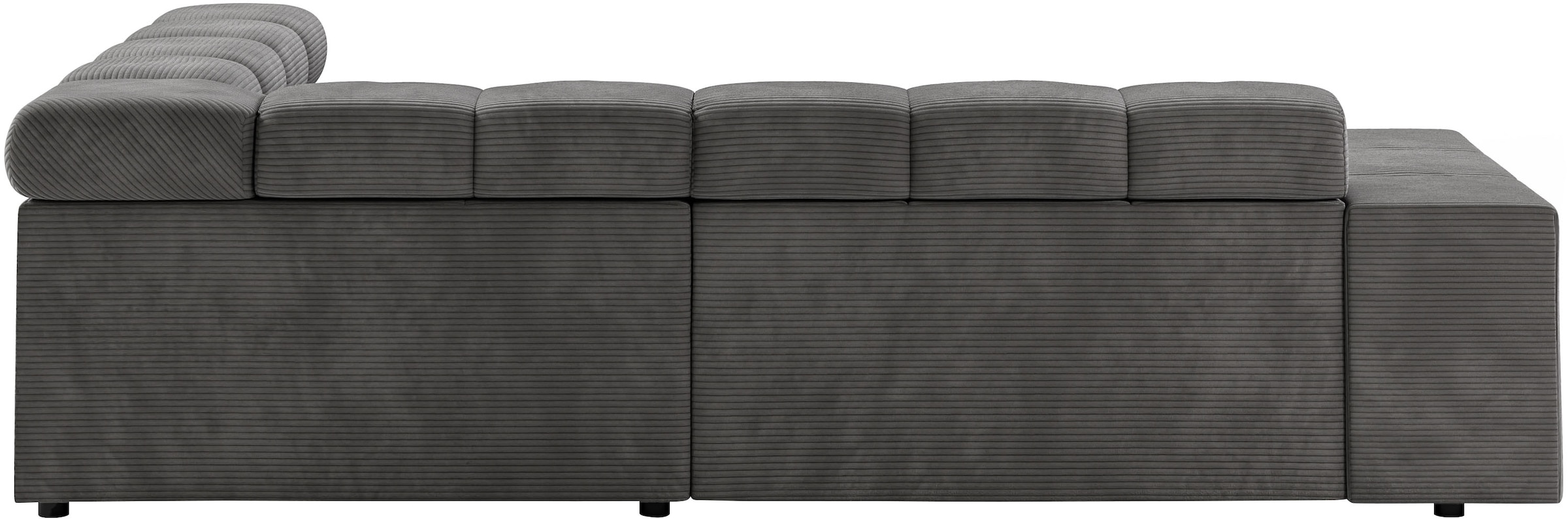 Home affaire Ecksofa »Ancona, incl. Kopfteilverstellung + 3 Zierkissen, L-Form, Breite 249cm« wahlweise motorische Sitztiefenverstellung, B/T(H: 249/215/70 cm