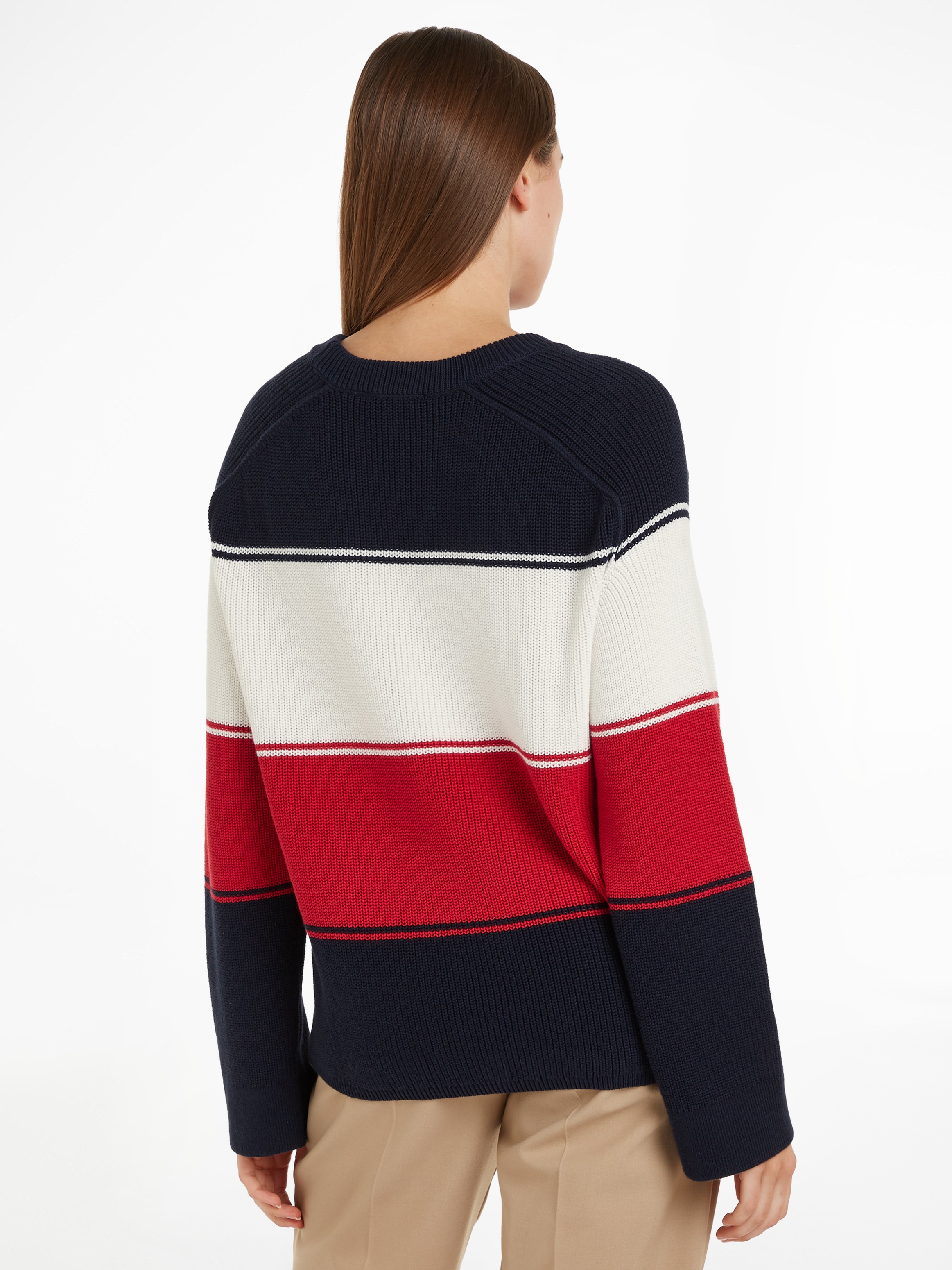 Tommy Hilfiger Rundhalspullover, (Global Serie TH WOMEN), mit Logostickerei