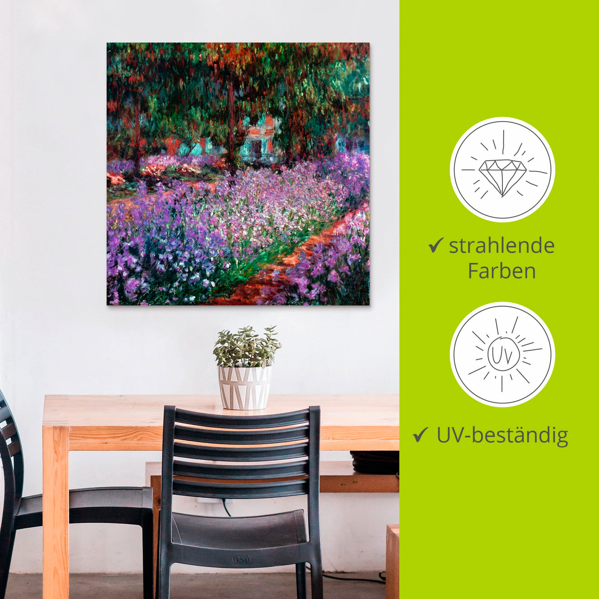 Artland Wandbild »Der Garten des Künstlers bei Giverny« Garten 1 Stk. tlg. als Alubild, Leinwandbild in verschied. Größen