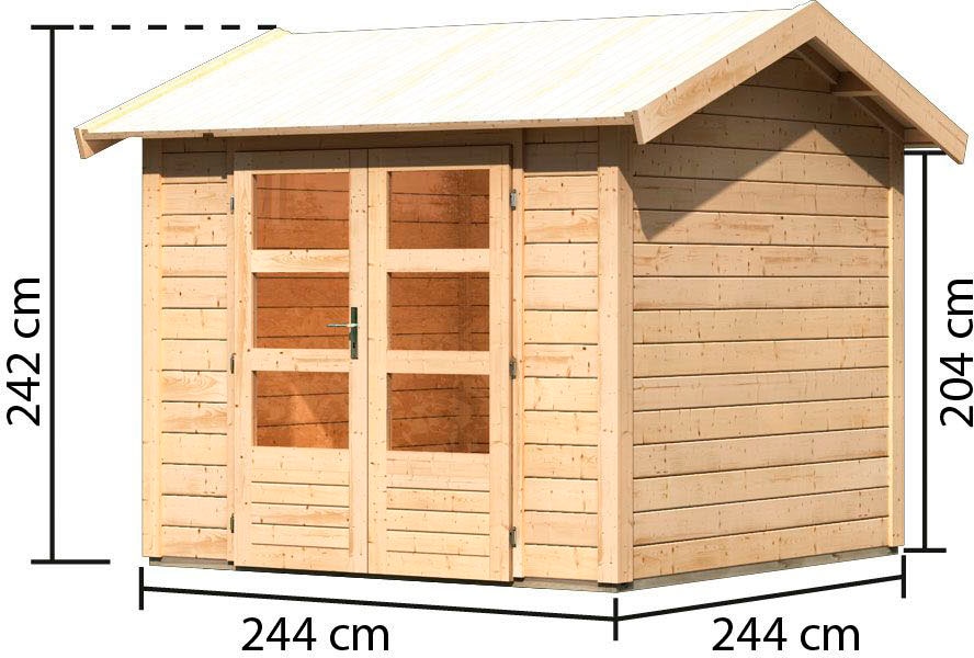 Karibu Gartenhaus »Traufberg 3«, naturbelassen