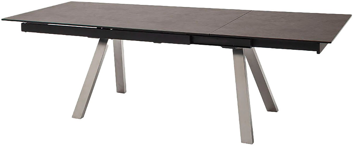 MCA furniture Esstisch »TOBAGO Auszugtisch 180-260 cm«, (Einzelstück), Keramik,Edelstahl,Stirnauszug,ausziehbar,Tischplatte 13 mm
