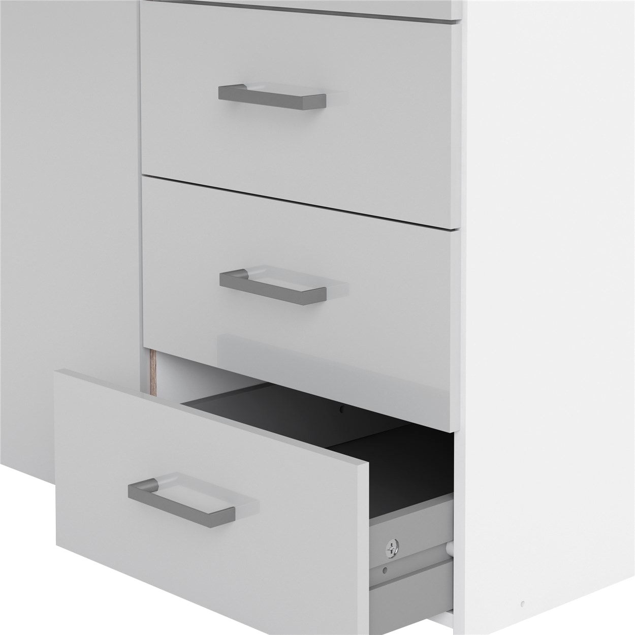Home affaire Kinderkleiderschrank, Mit viel Stauraum, graue Stangengriffe, Gr. ca. 200,4 x 115,8 x 49,5 cm