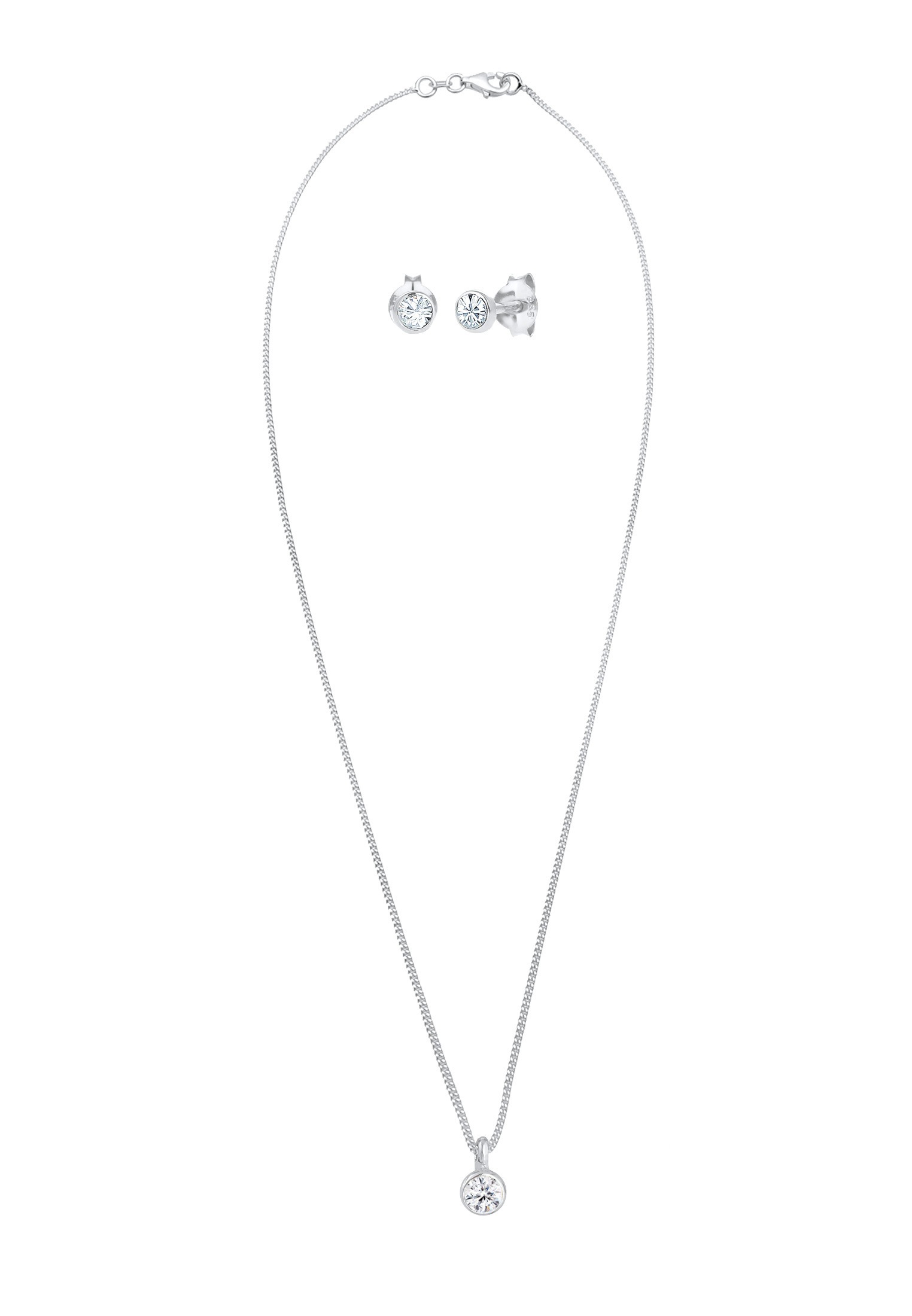 Elli Schmuckset »Basic Solitär Kristalle 925 Sterling Silber«