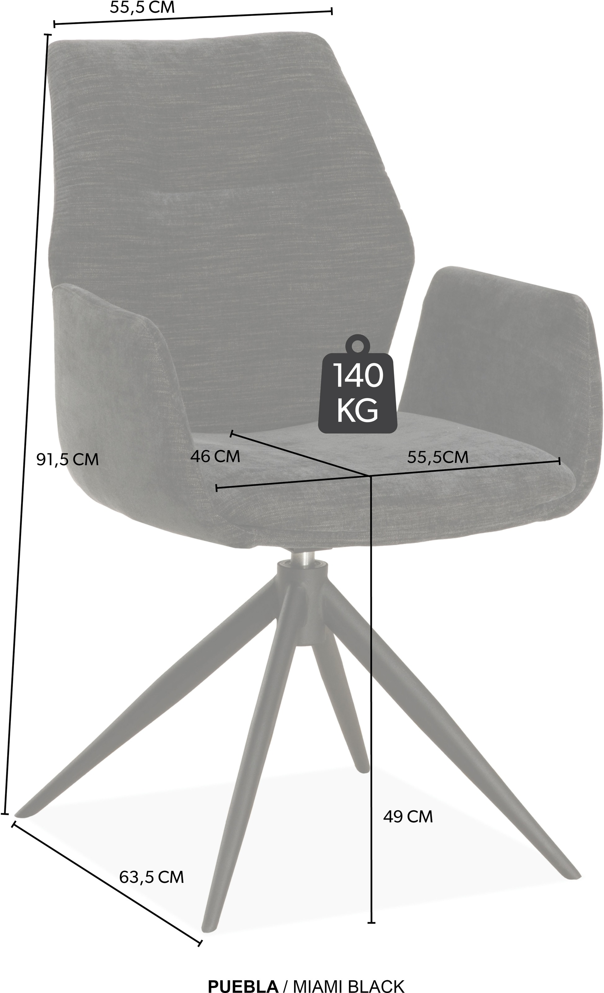 OMG Design Esszimmerstuhl »Puebla« (Set) 2 Stk.Drehstuhl mit auto-return, Armlehnenstuhl