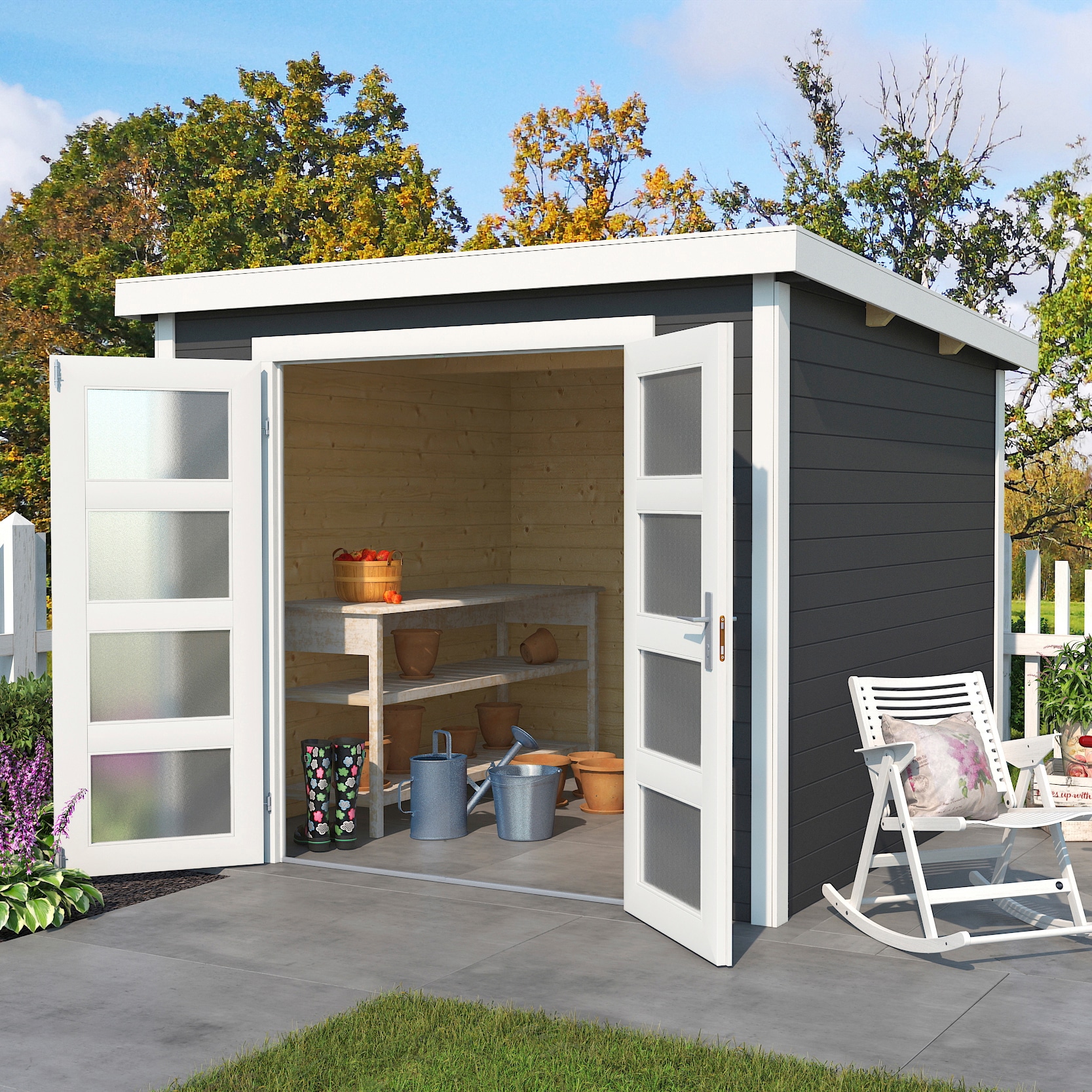 LASITA MAJA Gartenhaus »Zambezi 5« carbongrau