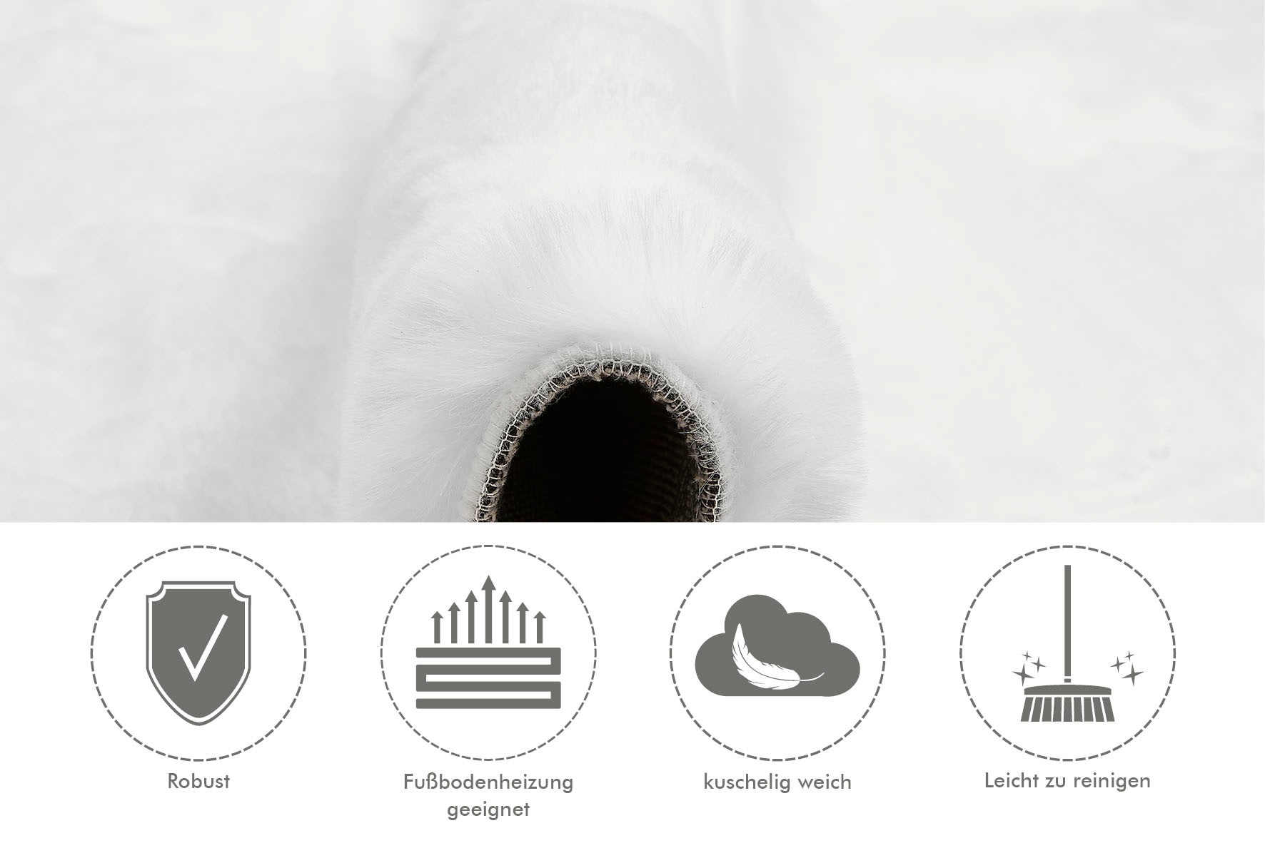 LUXOR living Fellteppich »Novara«, rund, 35 mm Höhe, Kunstfell, Kaninchenfell-Haptik, besonders weicher Hochflor