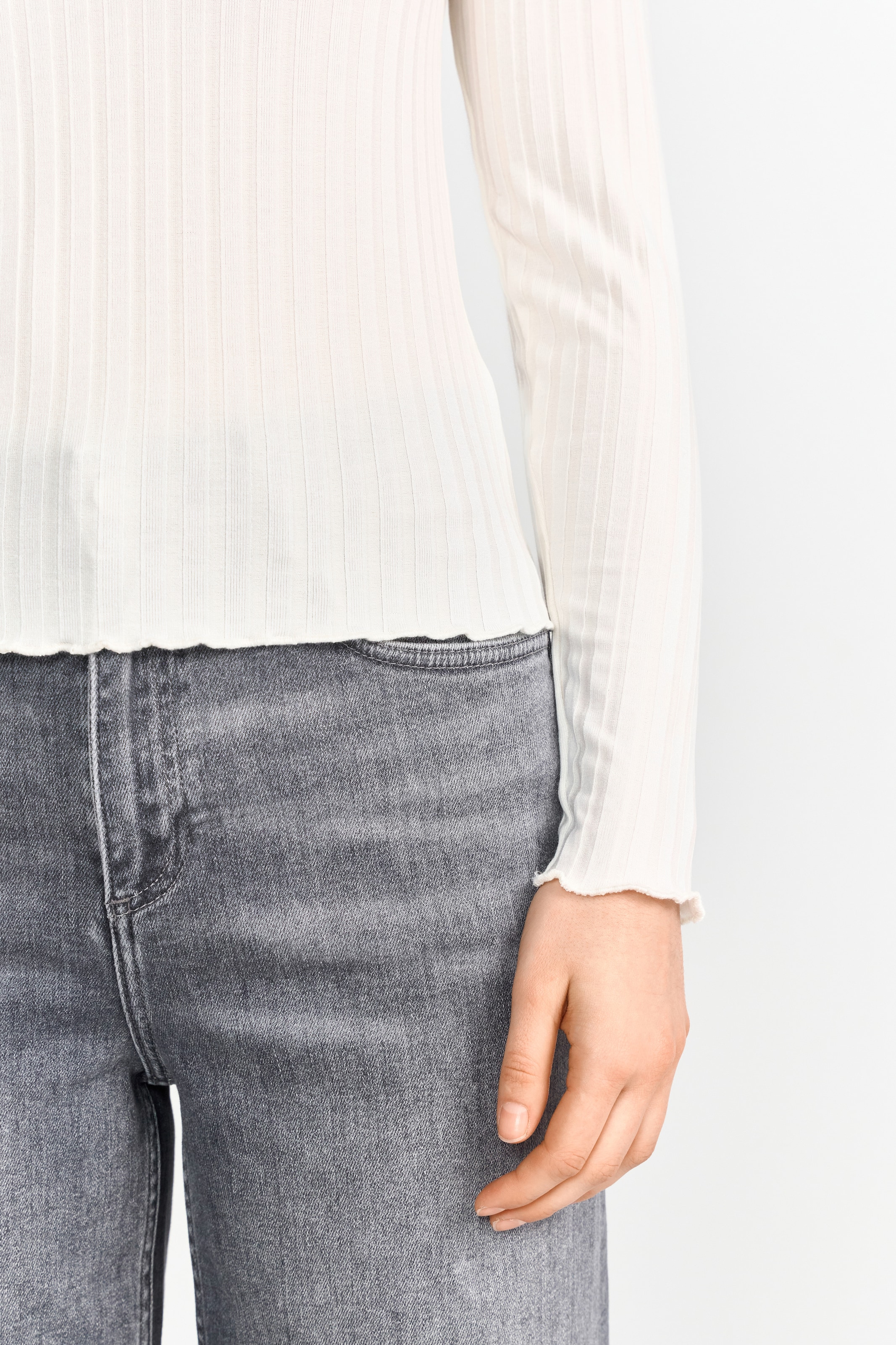 RICHROYAL Longsleeve, perfekt zum drunterziehen, mit Rollkante am Ausschnitt