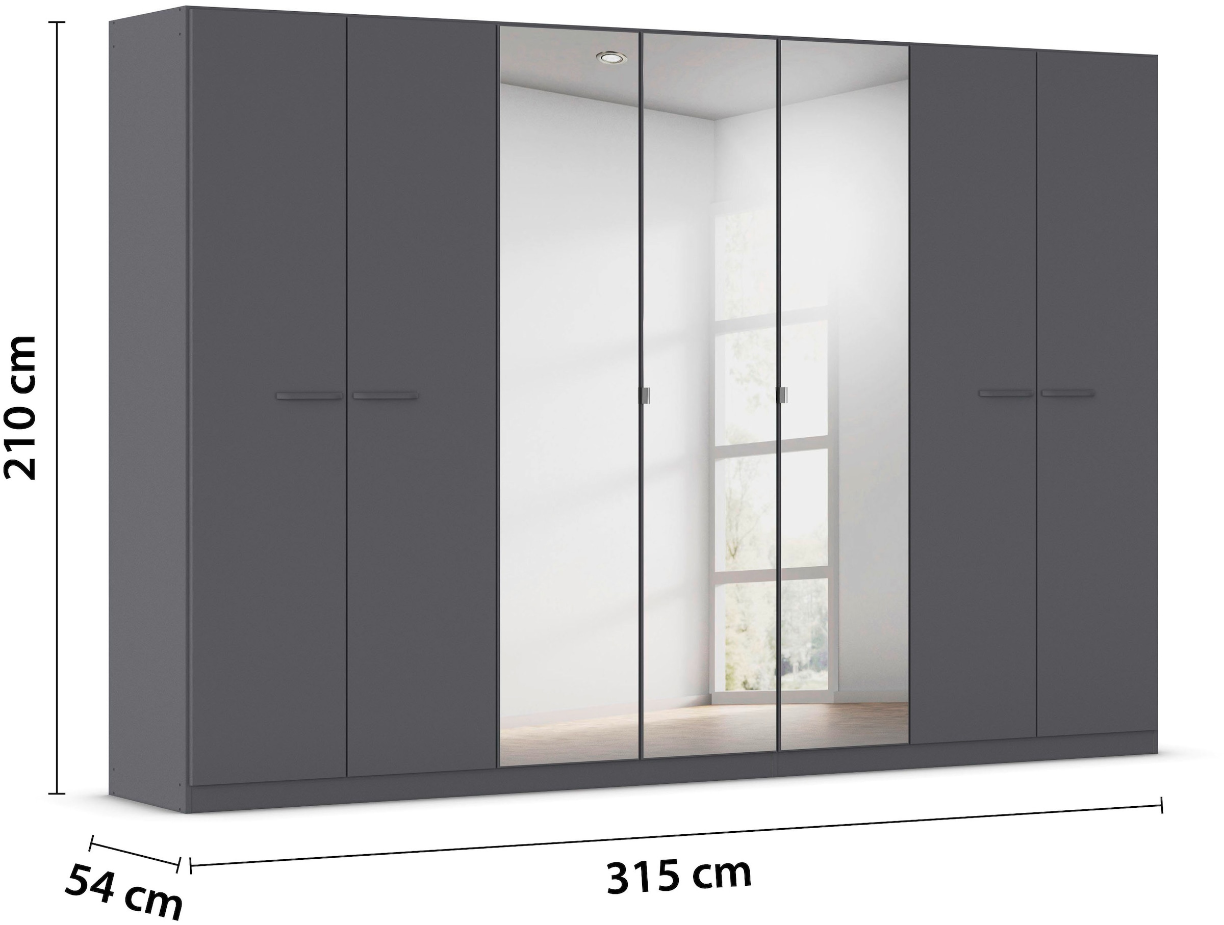 rauch Drehtürenschrank »Kleiderschrank Schrank Garderobe TOPSELLER OTELI inkl. Inneneinteilung«, (erhältlich in Breiten 91-360 cm, ab Breite 136cm inkl. Innenschubladen), mit zusätzlichen Einlegeböden, optional mit Spiegel MADE IN GERMANY