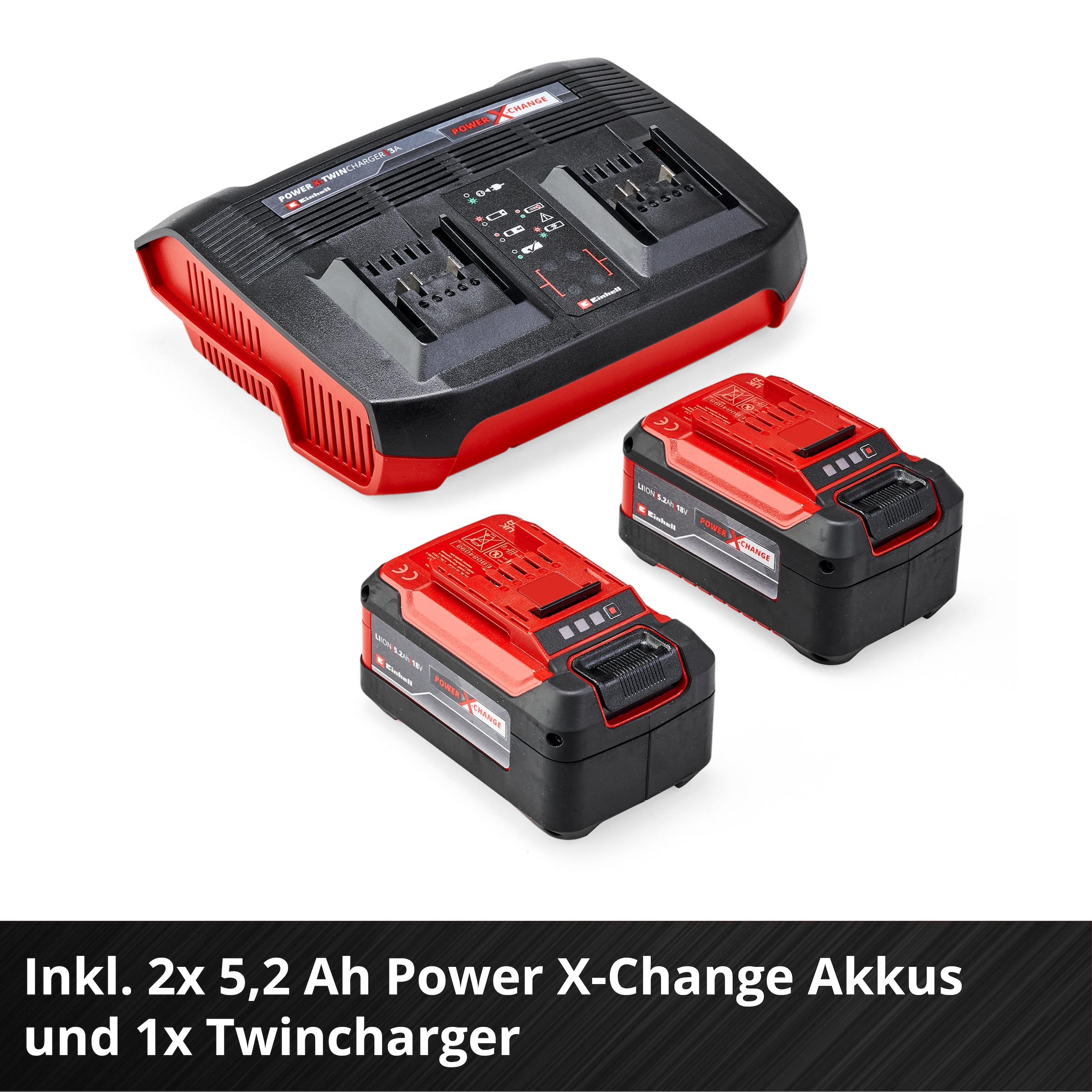 Einhell Akkurasenmäher »Einhell Power X-Change RASARRO 36/42«, mit 2x Akku 18V/5,2Ah und 1x Ladegerät
