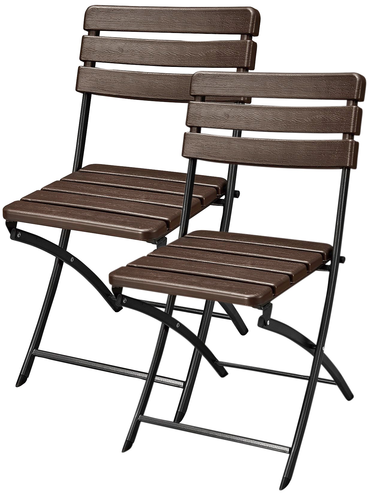 GARDEN PLEASURE Gartenstuhl »Tabora« (Set) 2 Stk.2er Set, Stahl, klappbar, graphit holzoptik/schwarz