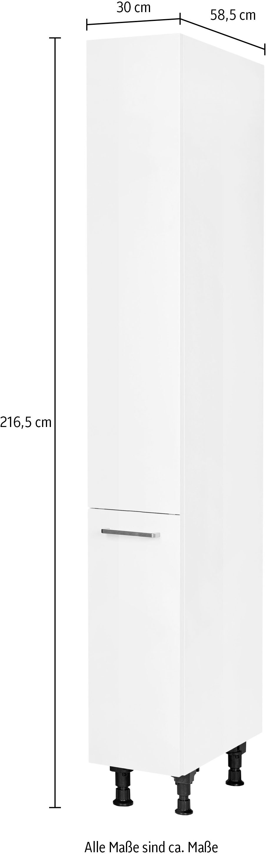nobilia® Apothekerschrank »"Flash", mit 5 Einhängekörben, Breite 30 cm, Höhe 216,6 cm,«, vormontiert, Ein- und Auszugsdämpfung SoftStoppPro