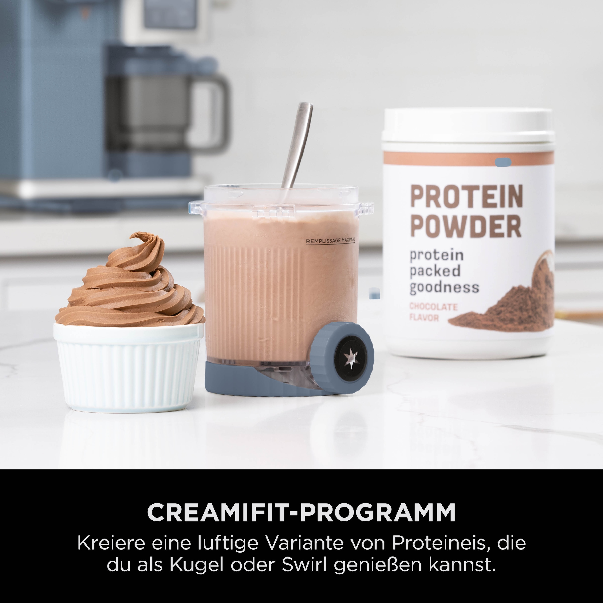NINJA Eismaschine »Ninja CREAMi Scoop & Swirl 13-in-1 Softeis- und Eismaschine NC702EU« 0,48 l proteinreiche Leckereien mit weniger als 150 kcal