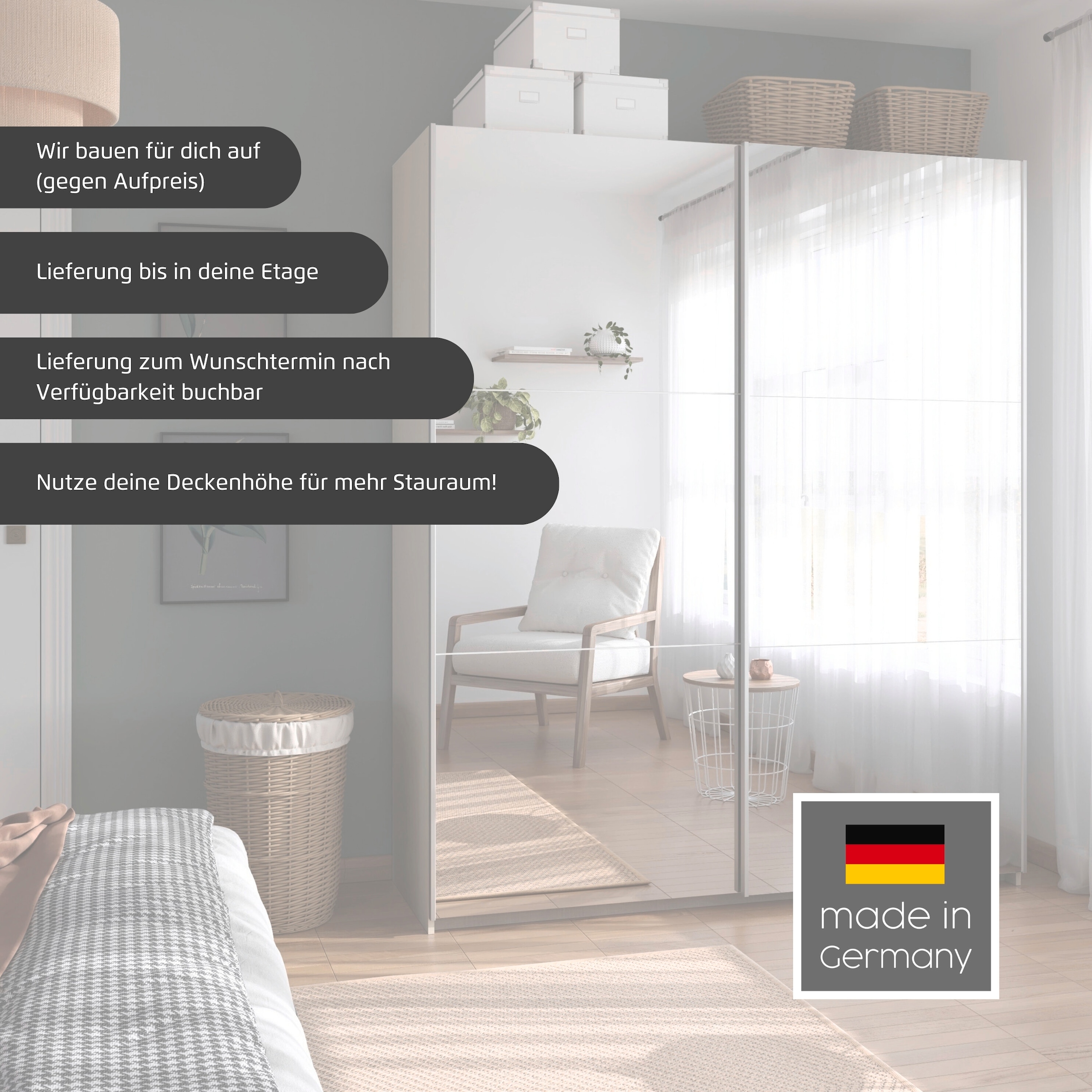 rauch Kleiderschrank »Schwebetürenschrank Schrank Garderobe Wäscheschrank ASTANA« 3 Ausstattungen BASIC/CLASSIC/PREMIUM, B/H/T: 218/210/59 cm, 