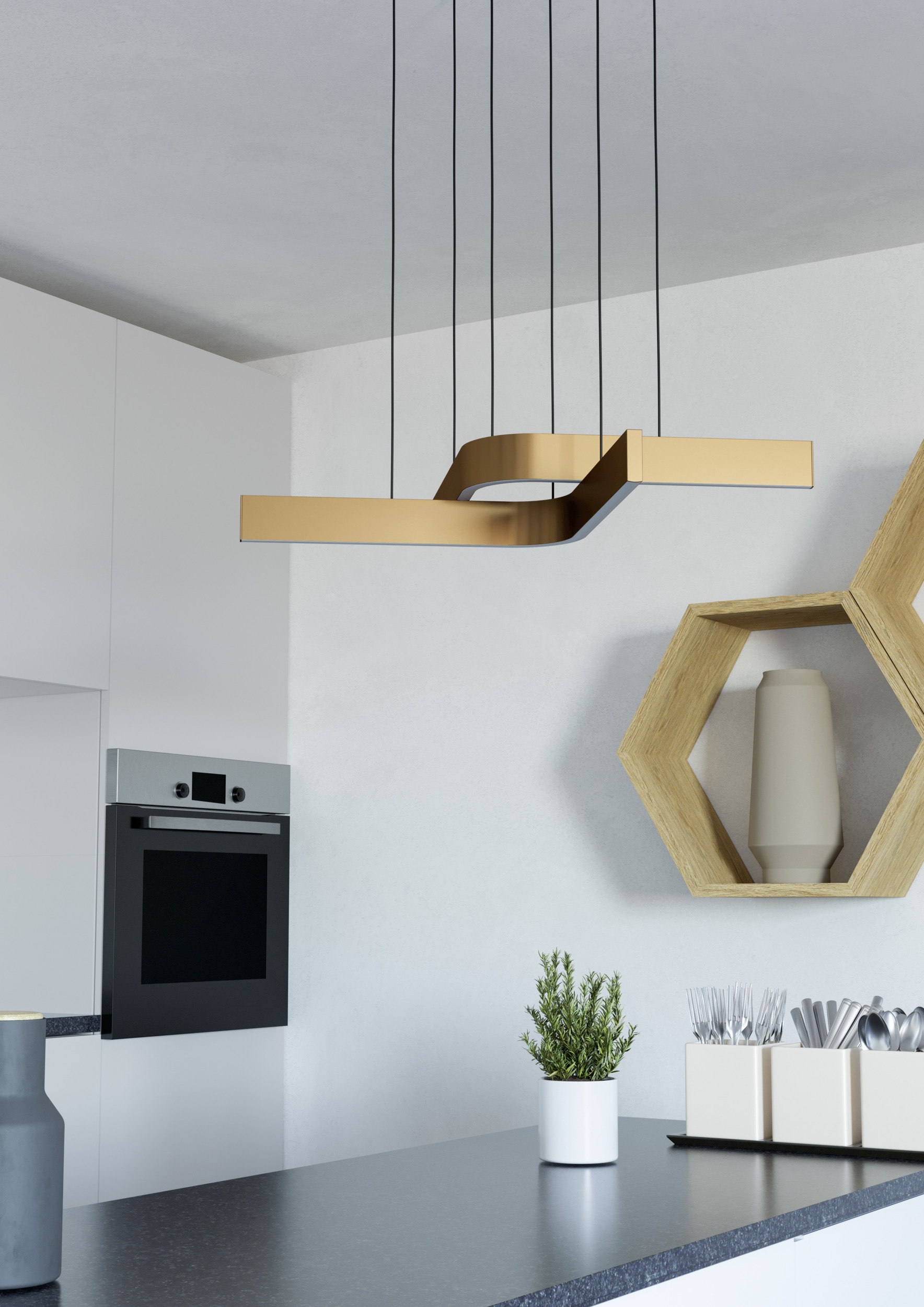 EGLO Hängeleuchte »FOLCINO-Z Pendellampe - Alu, Stahl - LED - 2X18W - IP20« LED-Modul 1 Stk. Kaltweiß | Neutralweiß | RGB | Warmweiß Hängelampe, Deckenlampe, Wohnzimmer, Esszimmer, L64 x B43,5 x H110 cm