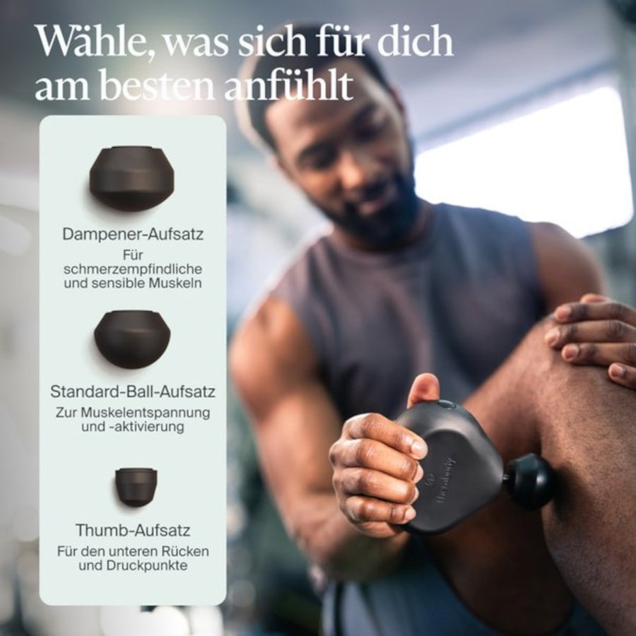Therabody Massagepistole »Theragun Mini 3.0 Schmerzlinderung, Erholung, Stressreduktion«, App-Steuerung, portabel, 3 Aufsätze