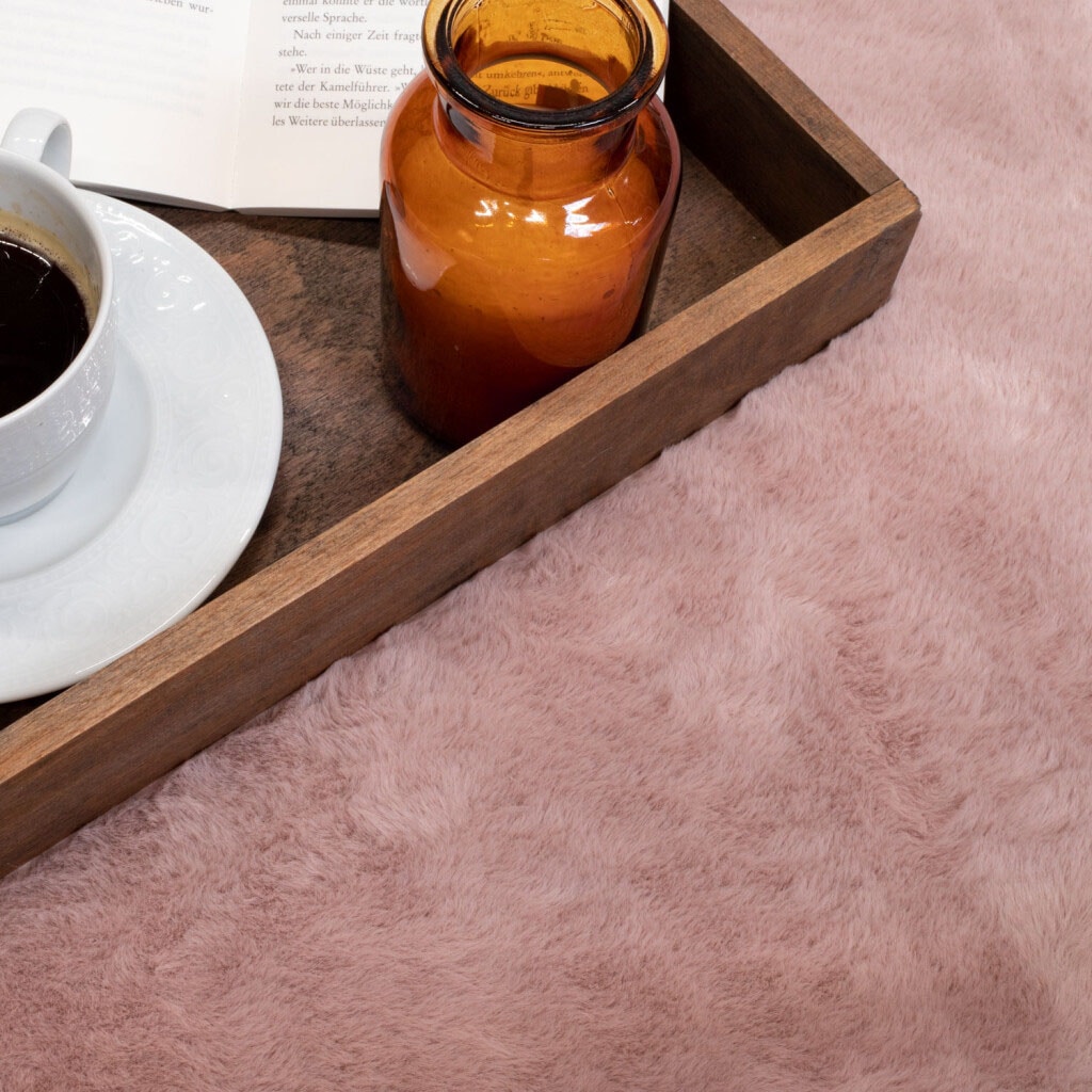 Carpet City Hochflor-Teppich »TOPIA 400«, rechteckig, 21 mm Höhe, Kunstfell-Teppich mit Kaninchenfell-Optik, Haptik, Schlafzimmer