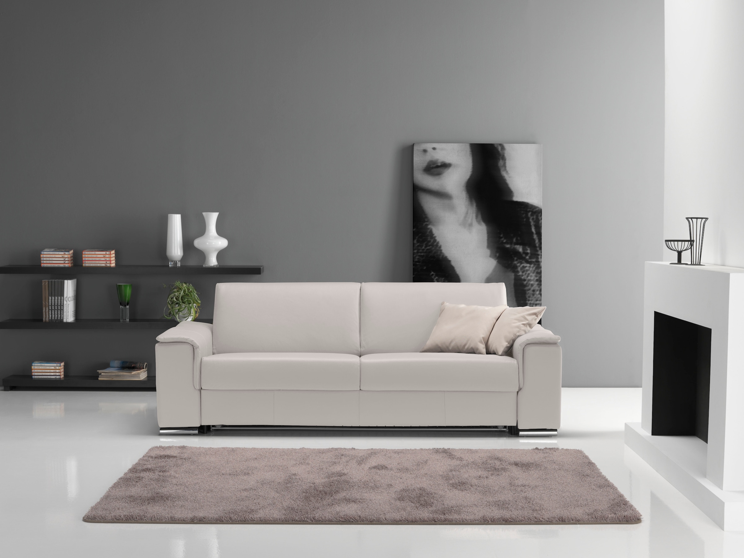 Egoitaliano Schlafsofa »Cecilia, modern & elegant, erstklassiger Sitzkomfort, Dauerschläfer«, inkl. Matratze und hochwertigem Metallbettrahmen, toller Schlafkomfort