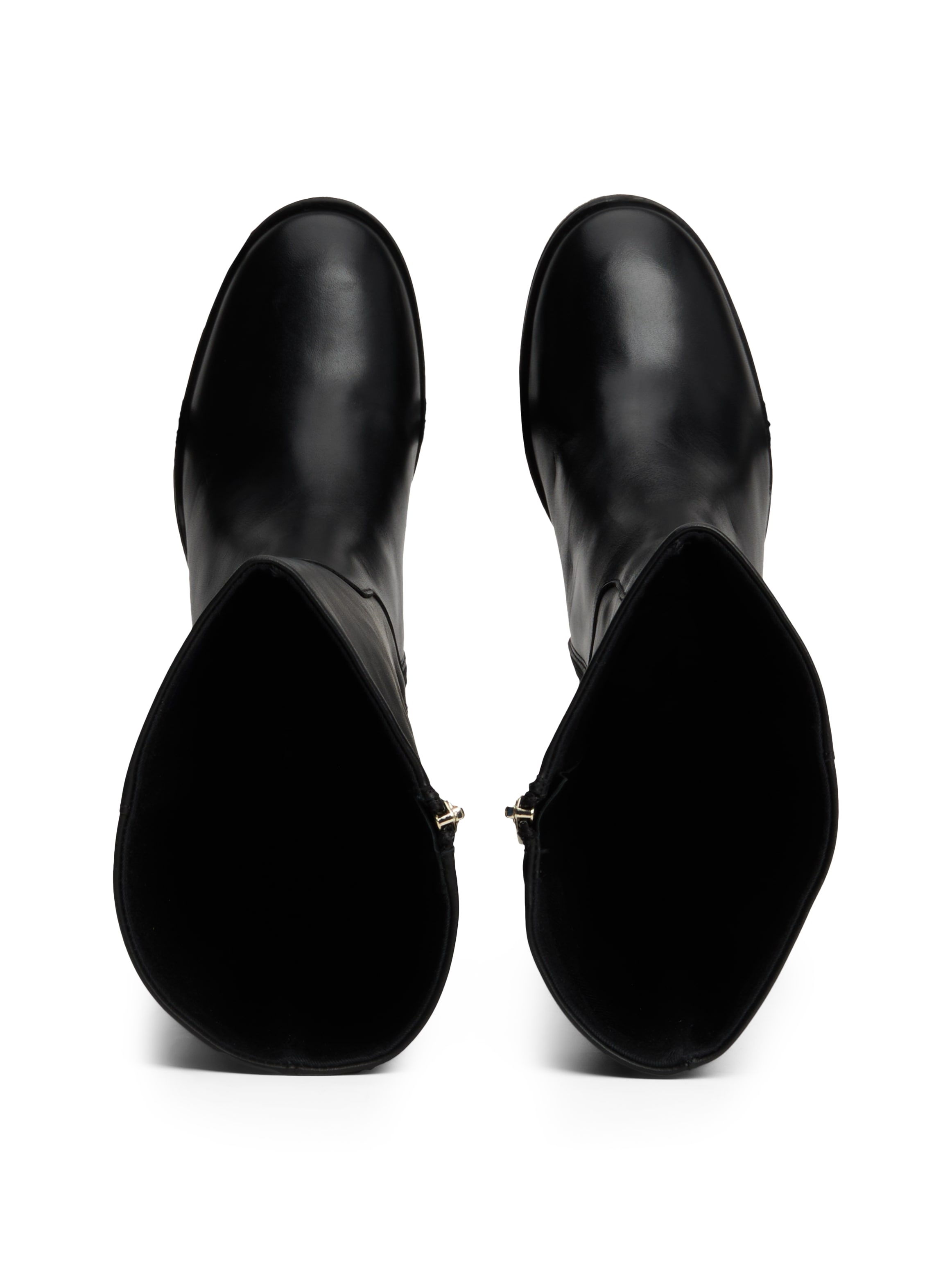 Tommy Hilfiger Stiefel »TH CHAIN LEATHER LONG BOOT«, Blockabsatz, Langschaftstiefel mit seitlicher Schmuckspange
