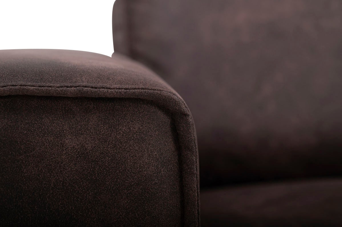 Places of Style Ecksofa »Polsterecke Oland, Struktur, Flachgewebe, Luxus-Microfaser, Boucle«, L-Form, 280 cm, Wellenunterfederung, Skandi-Design, Metallfüße
