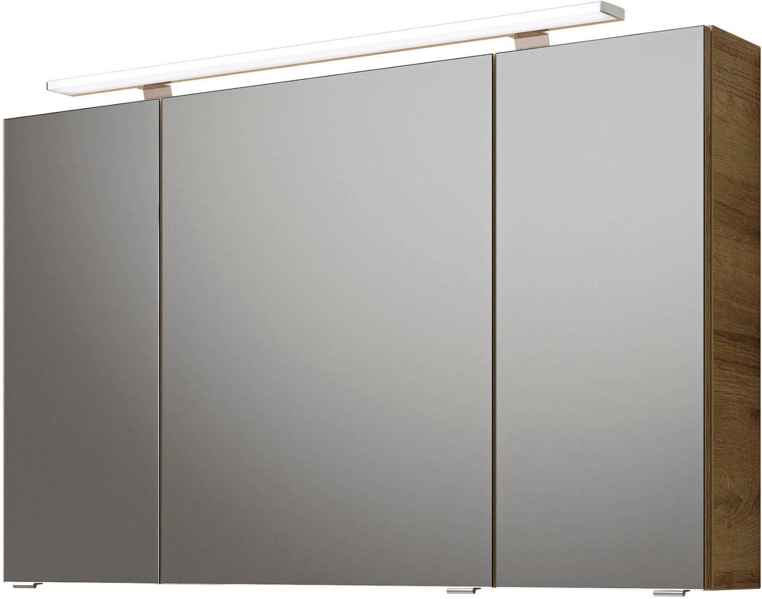 Saphir Badmöbel-Set »Serie 6025 2-teilig Mineralmarmor-Waschtisch mit LED-Spiegelschrank«, (2 St.), Waschplatz 117cm breit, 2 Schubladen, 3 Spiegel-Türen, inkl Türdämpfer
