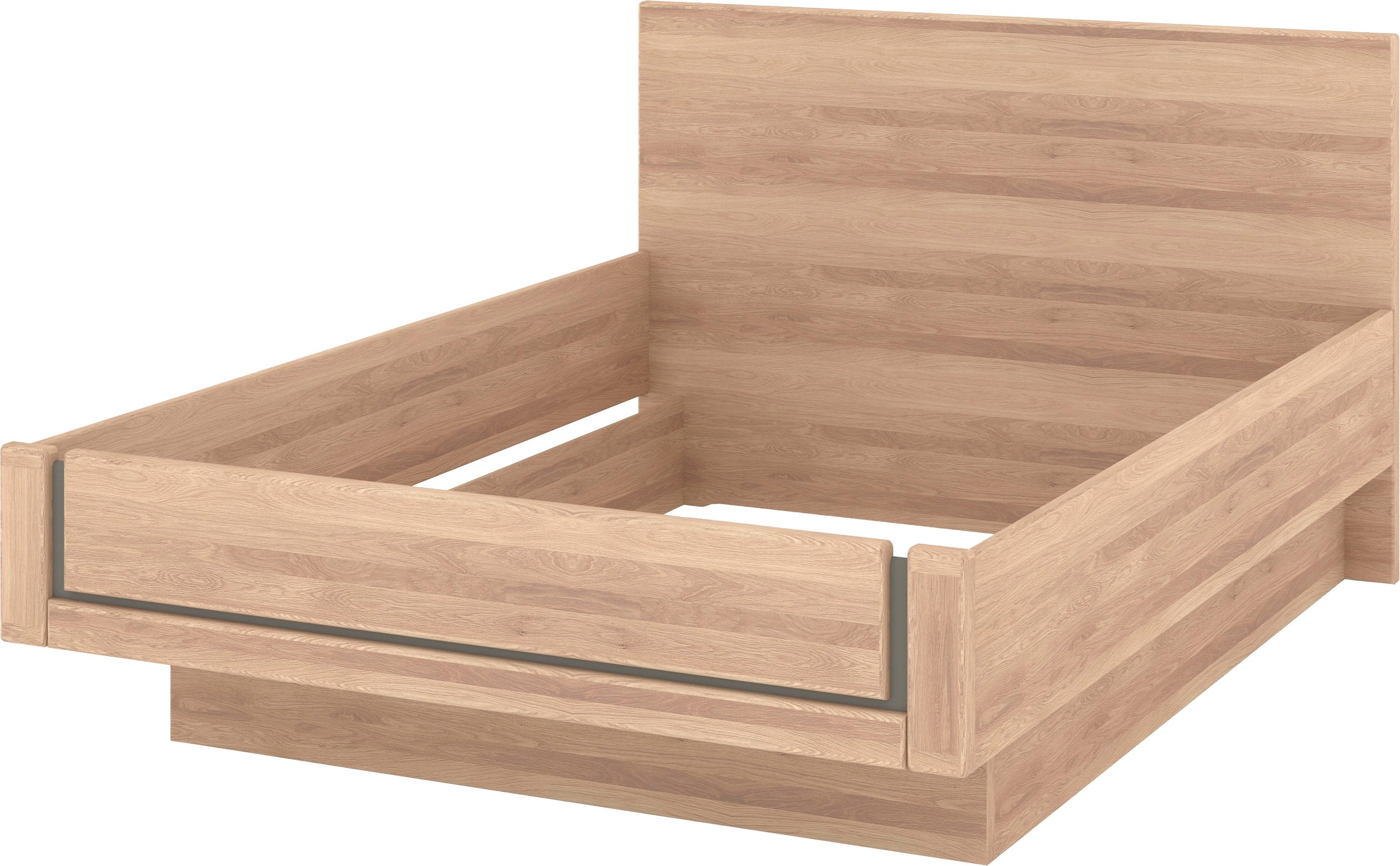 Musterring Holzbett »Sorrent, Bettgestell, Bettrahmen, teilmassiv Eiche«, (MADE IN GERMANY), Eiche teilmassiv, Liegehöhenverstellung, in schwebender Optik