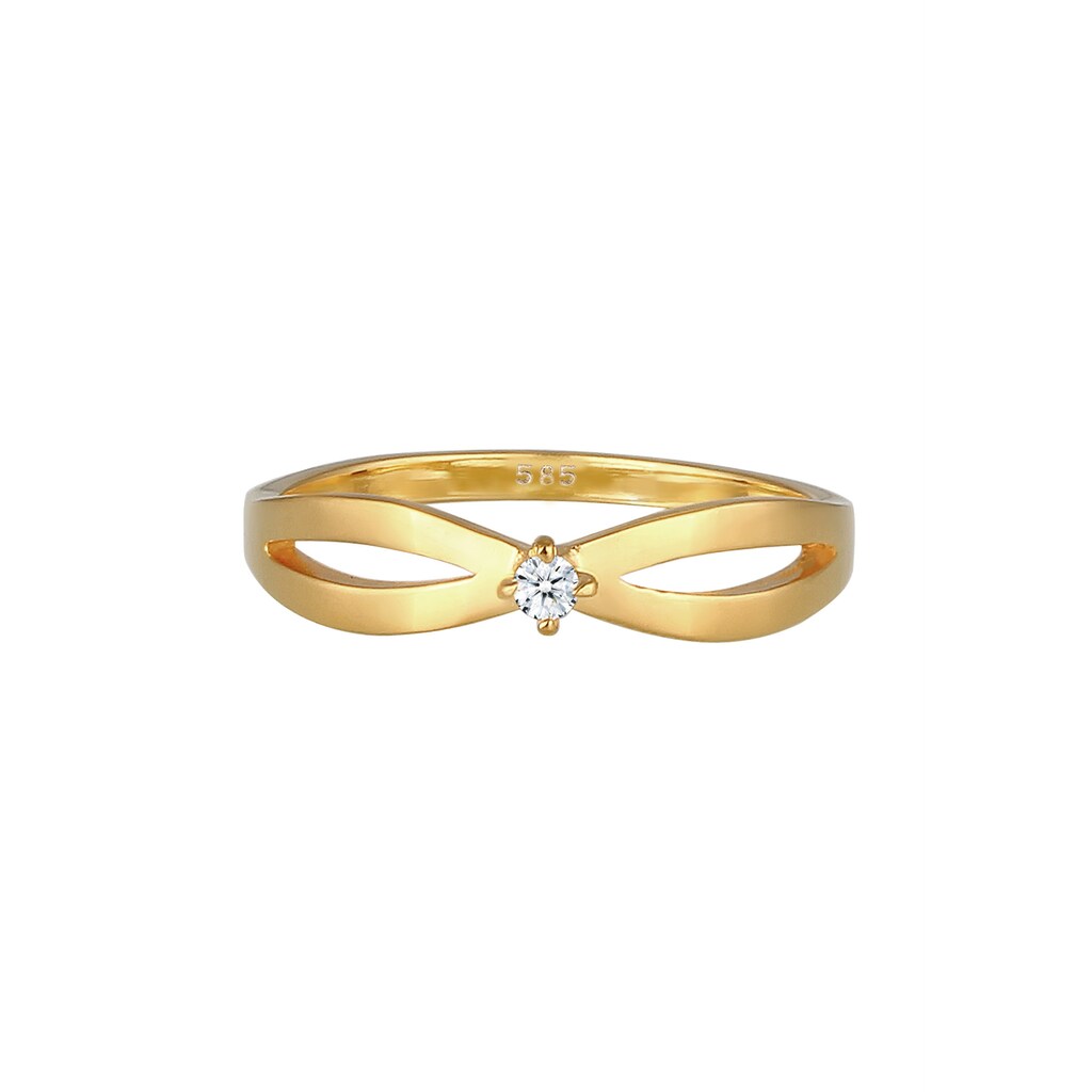 Elli DIAMONDS Verlobungsring »Verlobung Vintage Diamant (0.03 ct.) 585 Gelbgold«