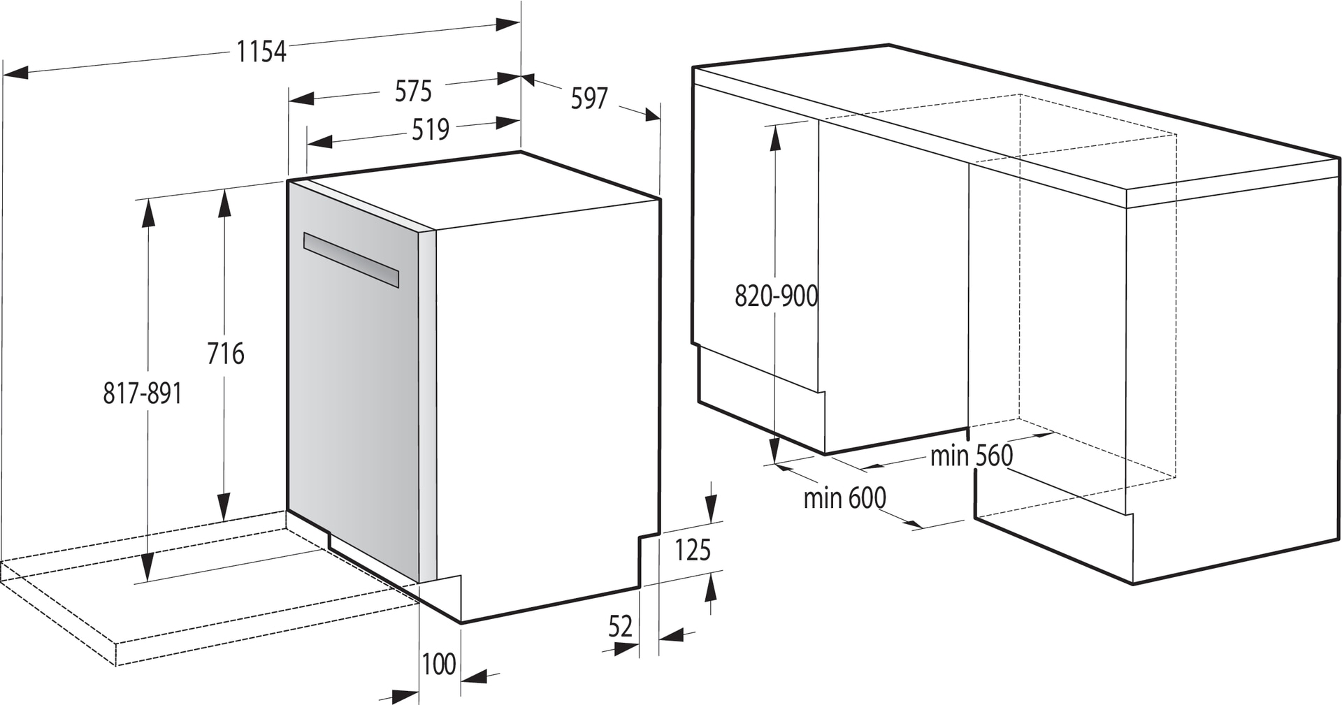 GORENJE Unterbaugeschirrspüler »GU673A65X«, 16 Maßgedecke, TotalDry - auto. Türöffnung